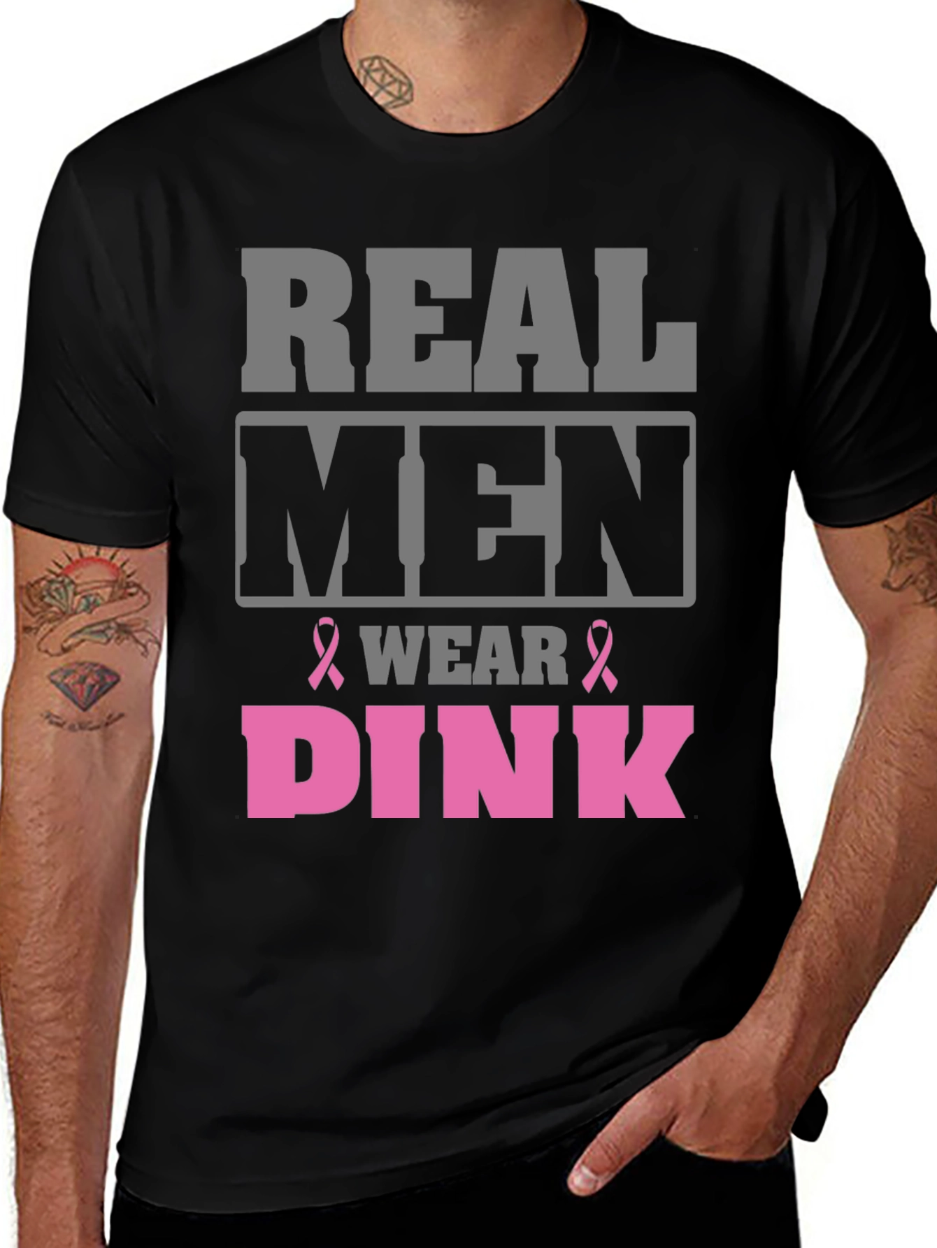 Real Men Wear Pink T-Shirt Breast Cancer Awareness