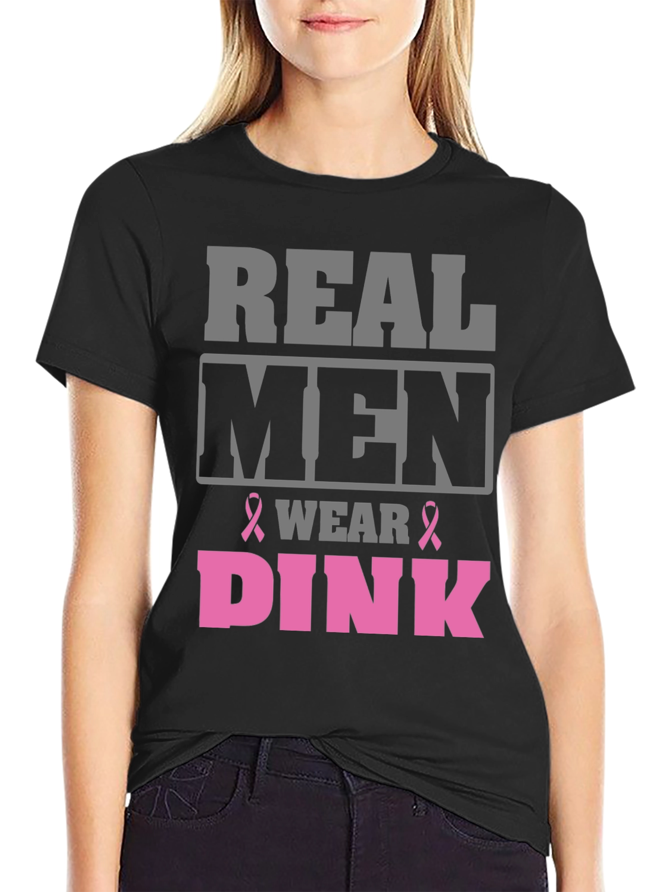 Real Men Wear Pink T-Shirt Breast Cancer Awareness