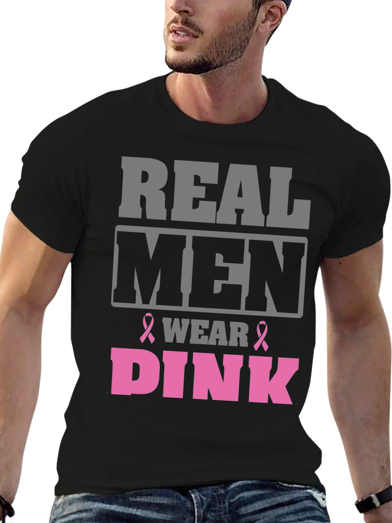 Real Men Wear Pink T-Shirt Breast Cancer Awareness