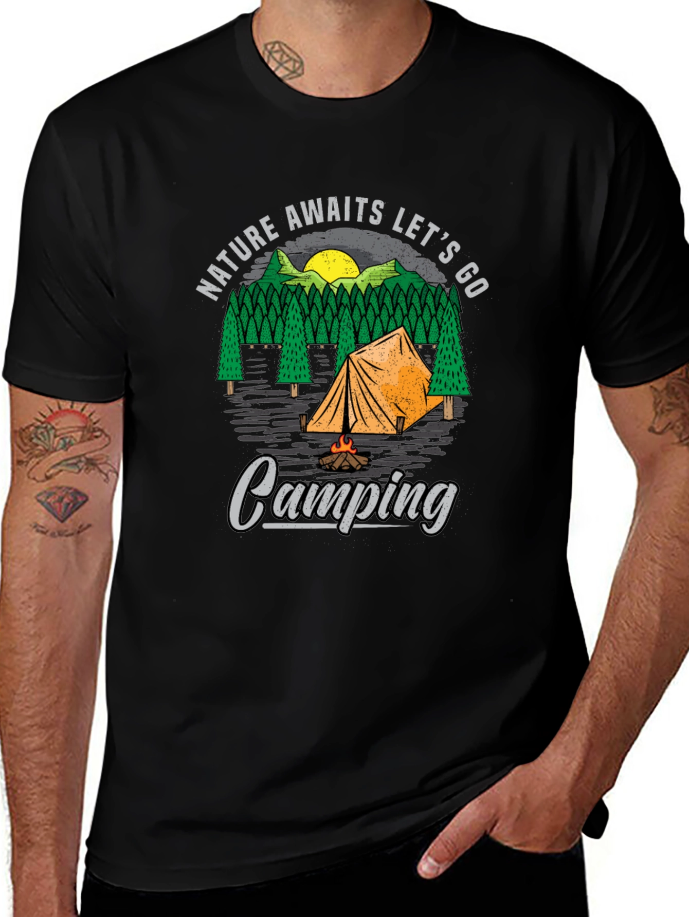 Nature Awaits Camping Graphic Tee