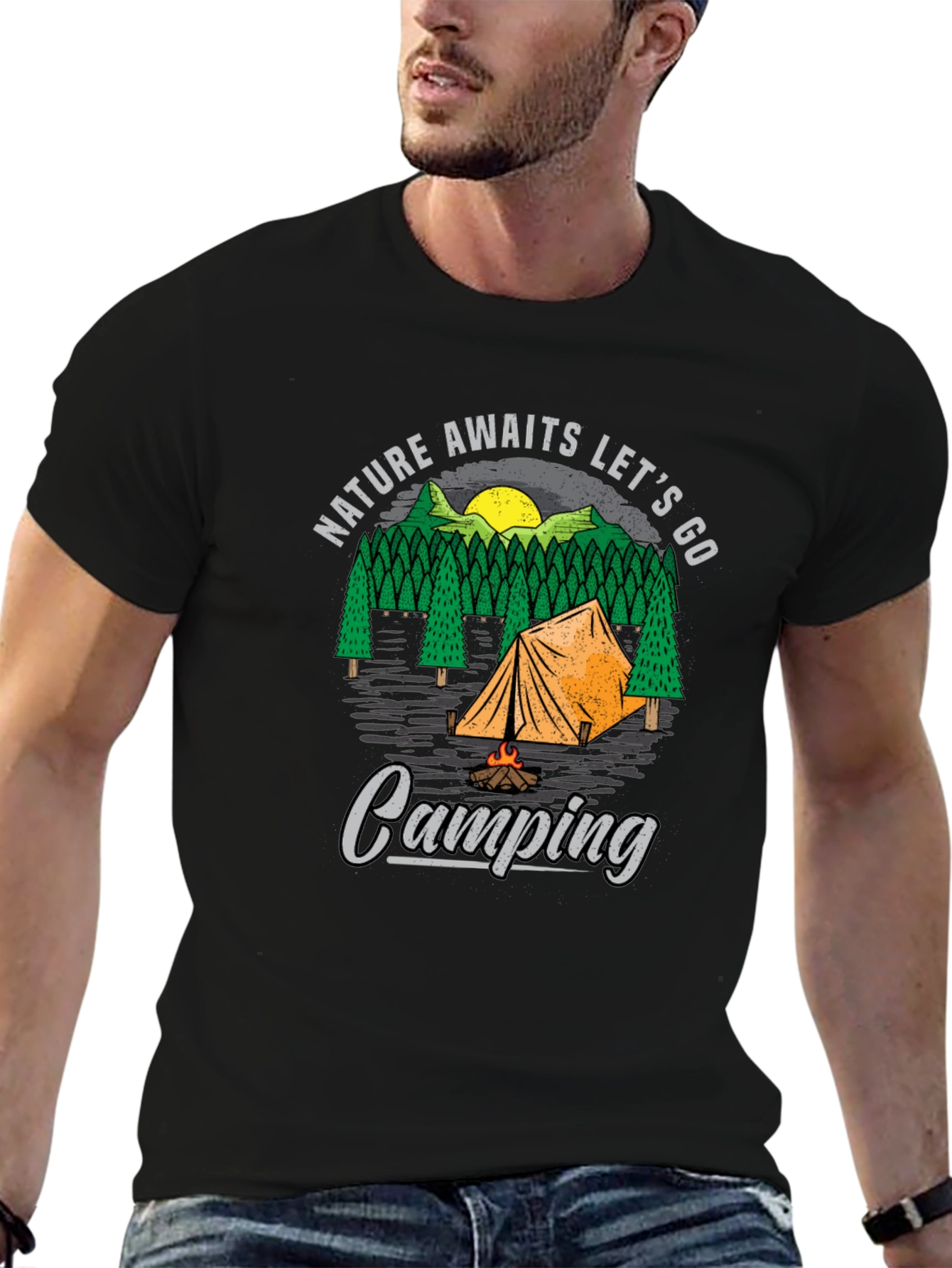 Nature Awaits Camping Graphic Tee