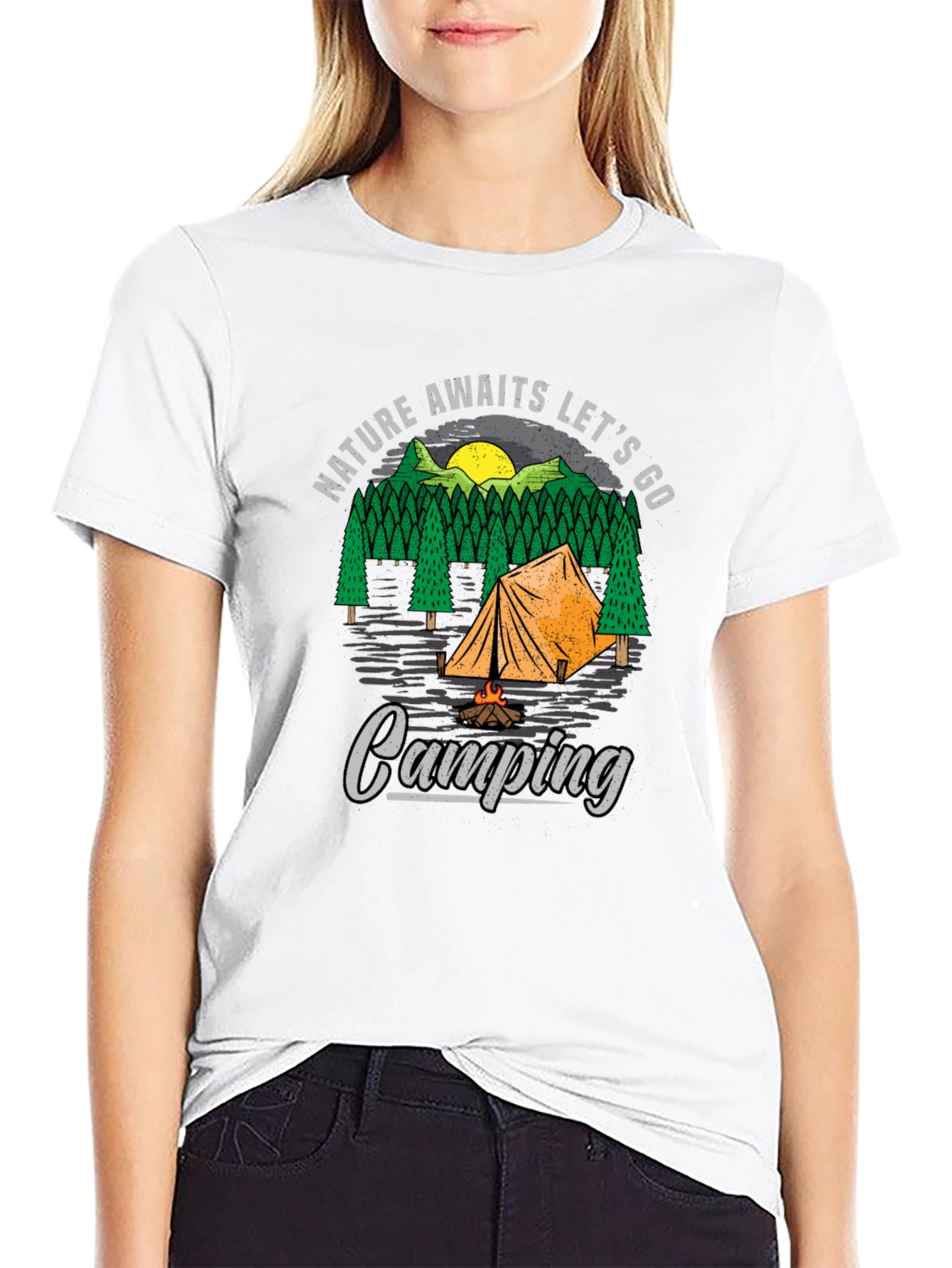 Nature Awaits Camping Graphic Tee