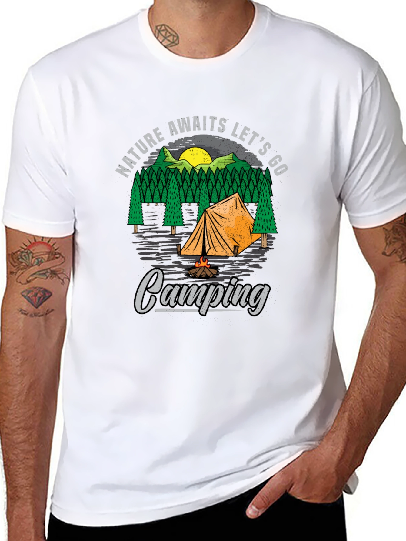 Nature Awaits Camping Graphic Tee