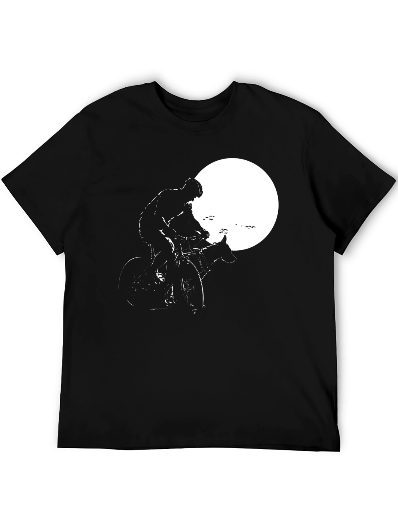 Cyclist and Dog Moon Silhouette T-Shirt
