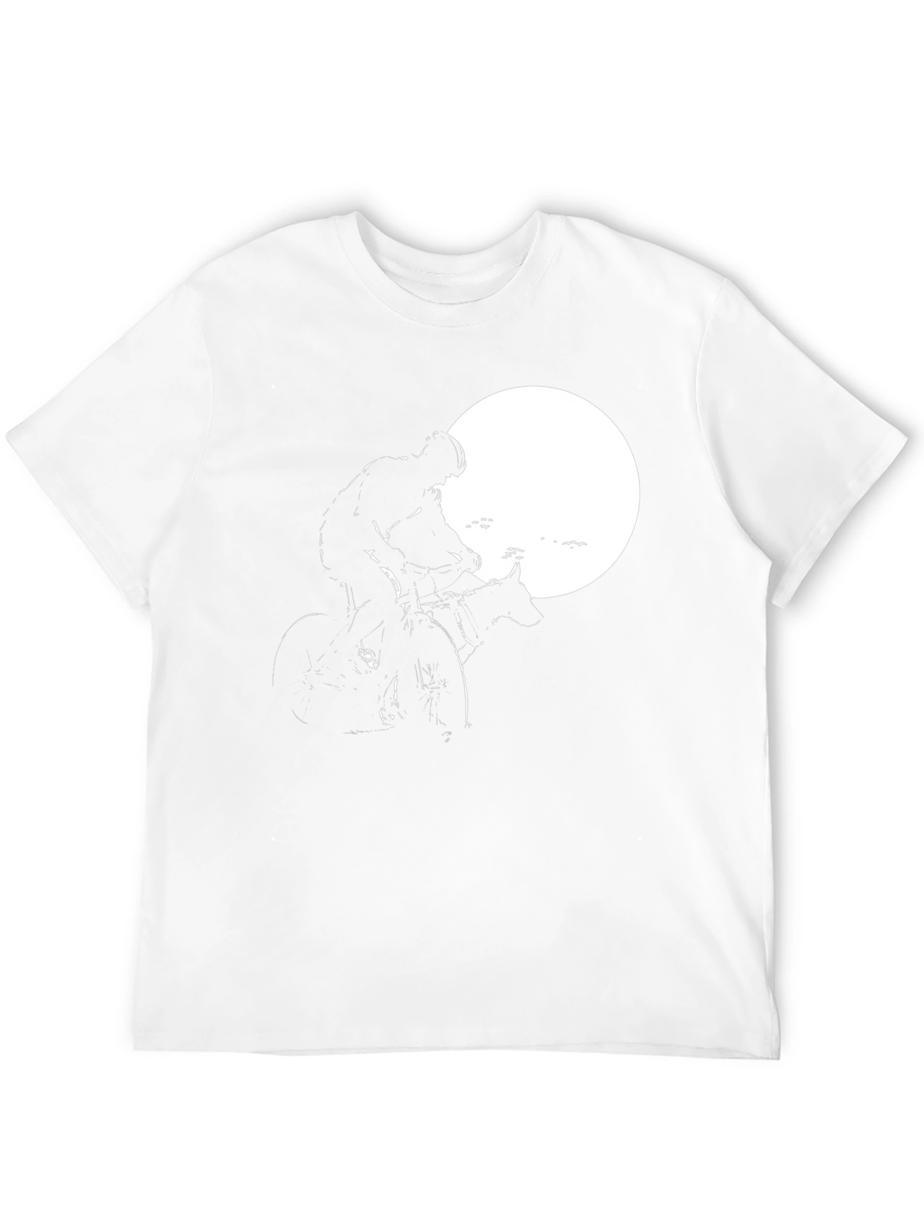Cyclist and Dog Moon Silhouette T-Shirt