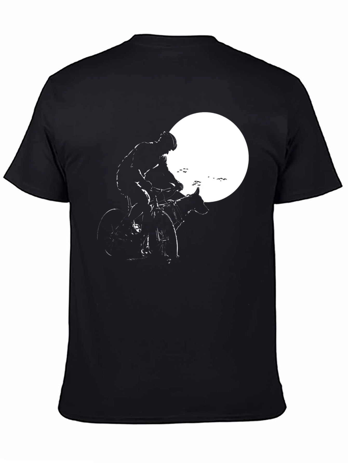 Cyclist and Dog Moon Silhouette T-Shirt