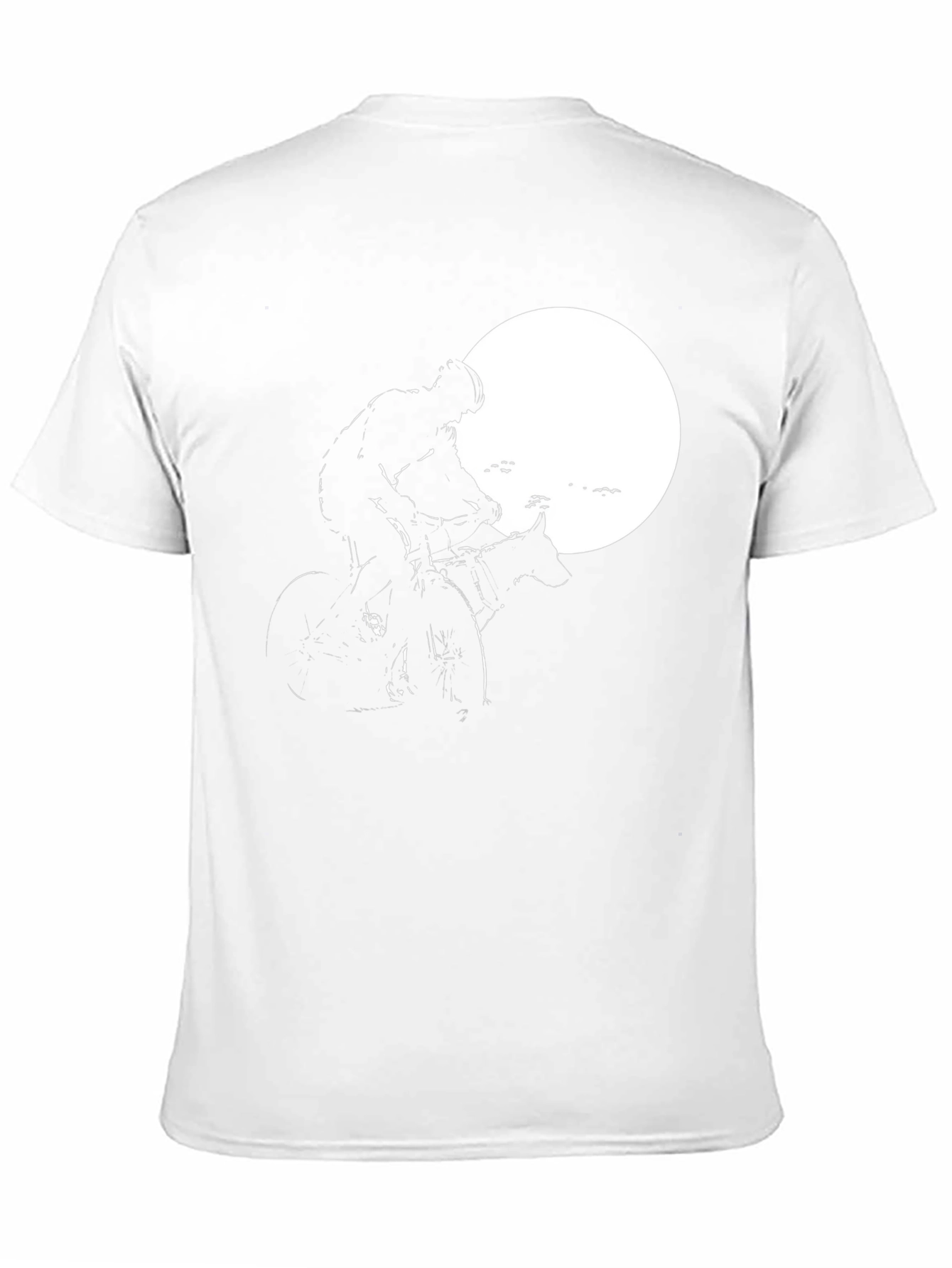 Cyclist and Dog Moon Silhouette T-Shirt