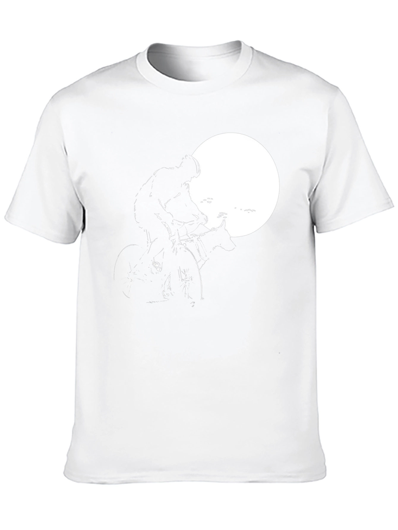 Cyclist and Dog Moon Silhouette T-Shirt