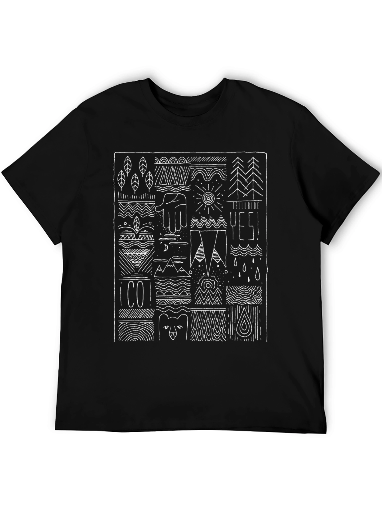 Abstract Nature Graphic Black Tee