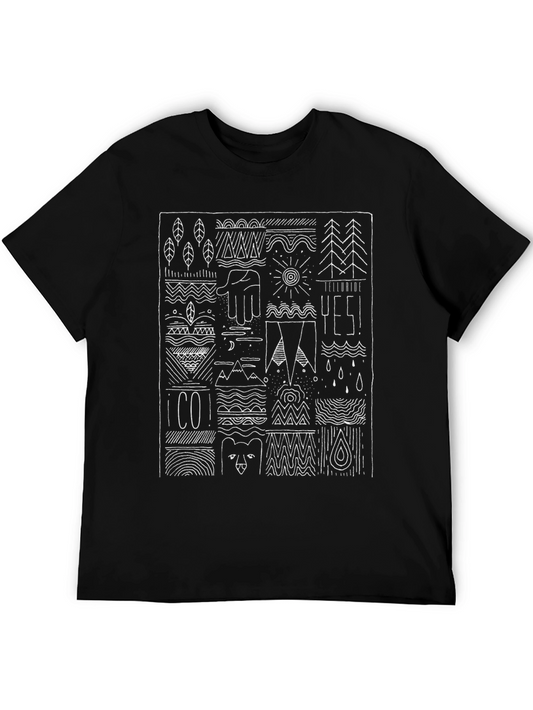 Abstract Nature Graphic Black Tee