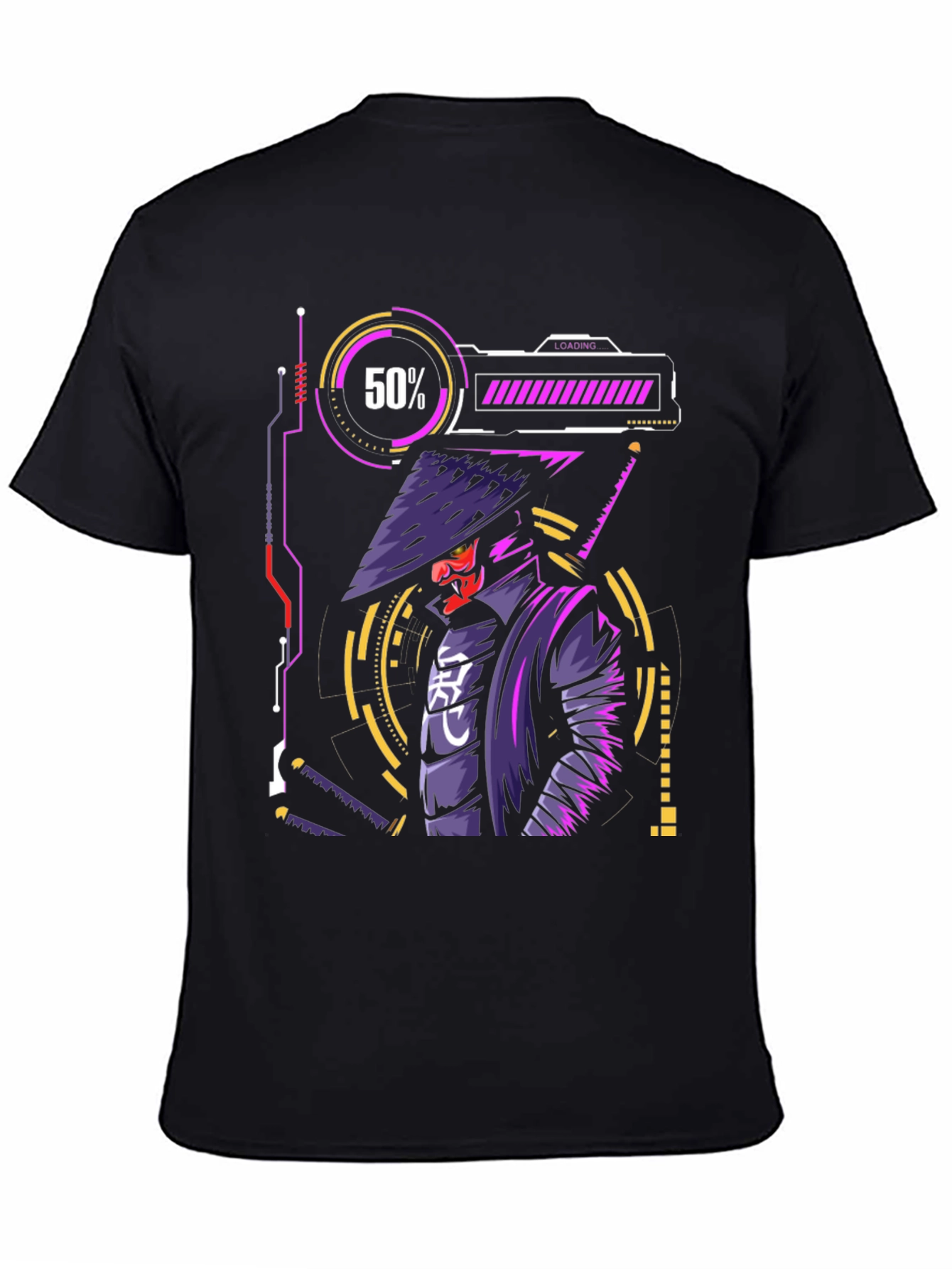 Cyberpunk Samurai T-Shirt - Futuristic Warrior Design