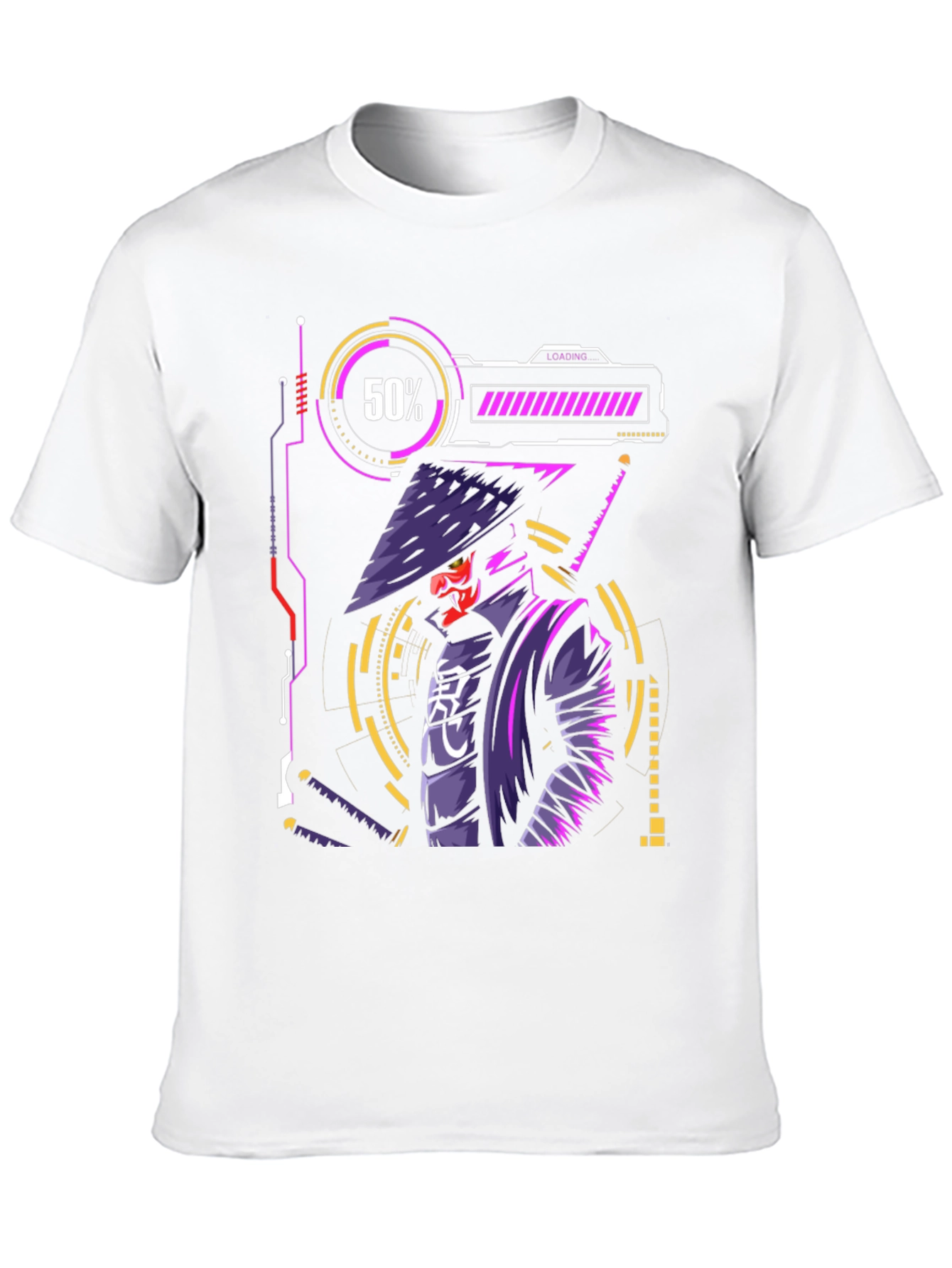 Cyberpunk Samurai T-Shirt - Futuristic Warrior Design