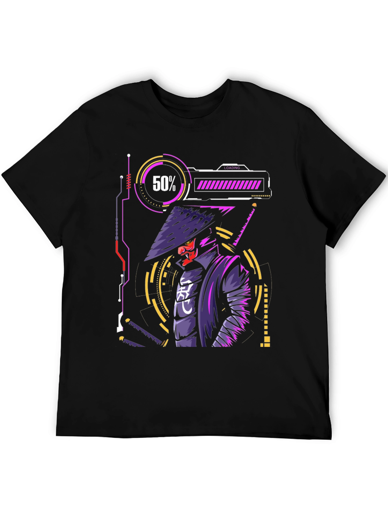 Cyberpunk Samurai T-Shirt - Futuristic Warrior Design