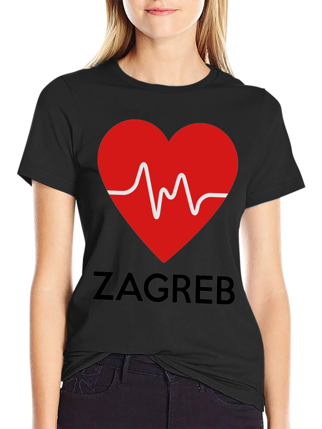 Zagreb Love Heartbeat T-Shirt