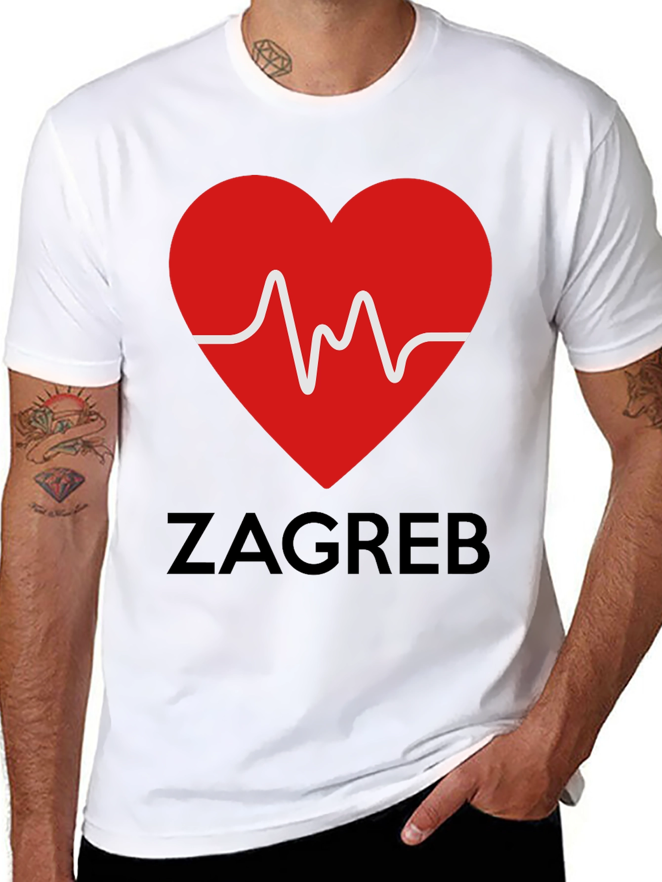 Zagreb Love Heartbeat T-Shirt
