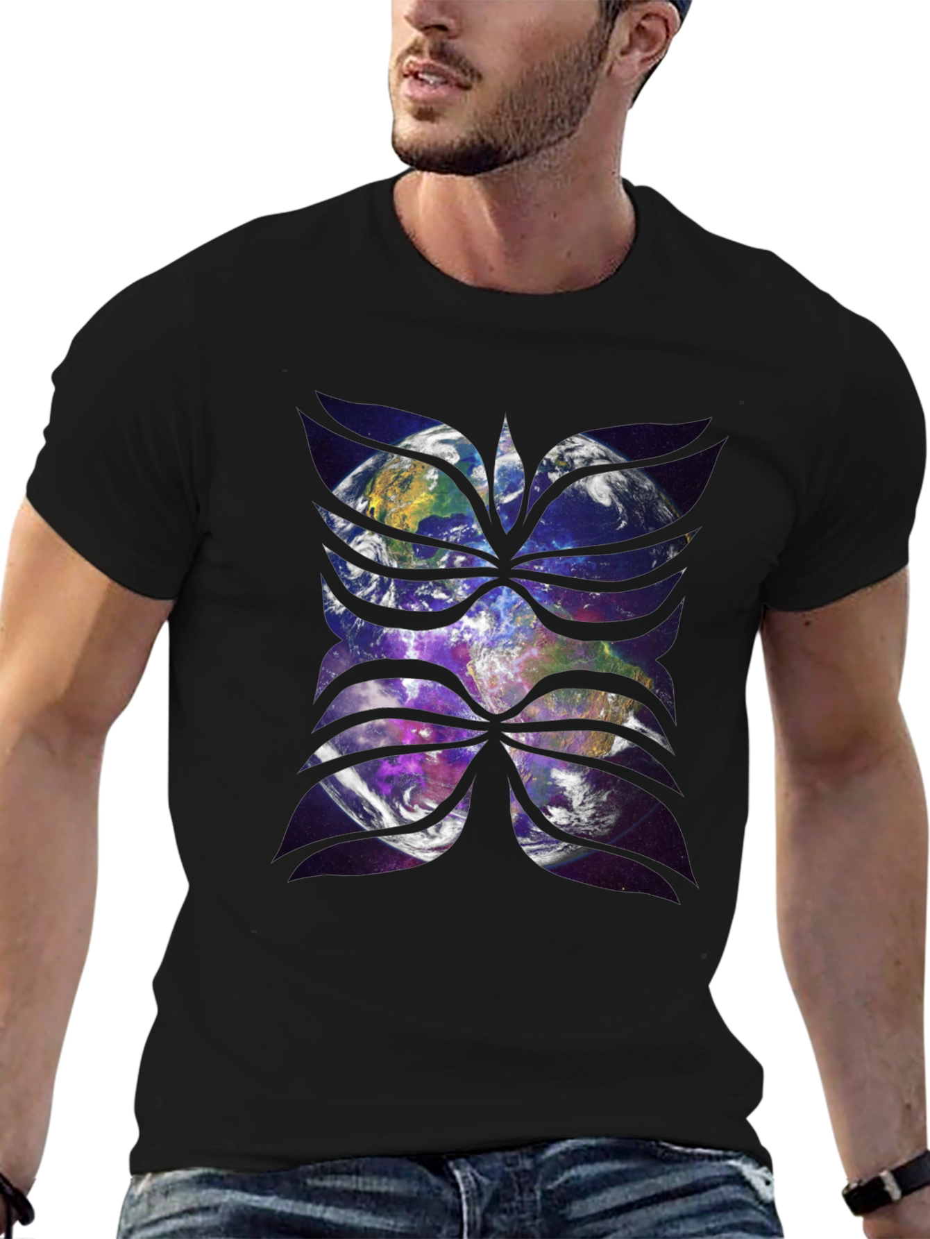 Earth Galaxy T-Shirt - Cosmic Style