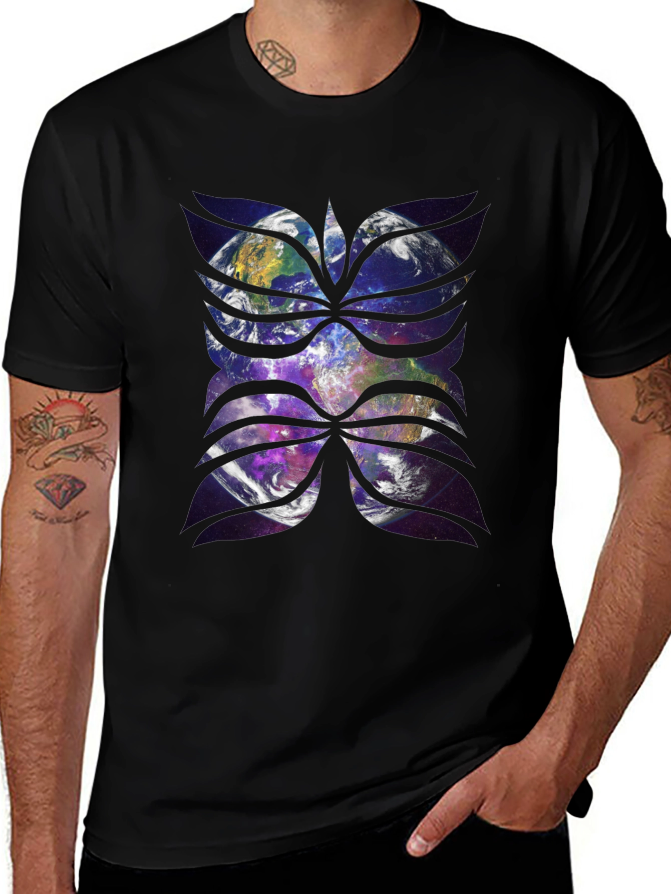 Earth Galaxy T-Shirt - Cosmic Style