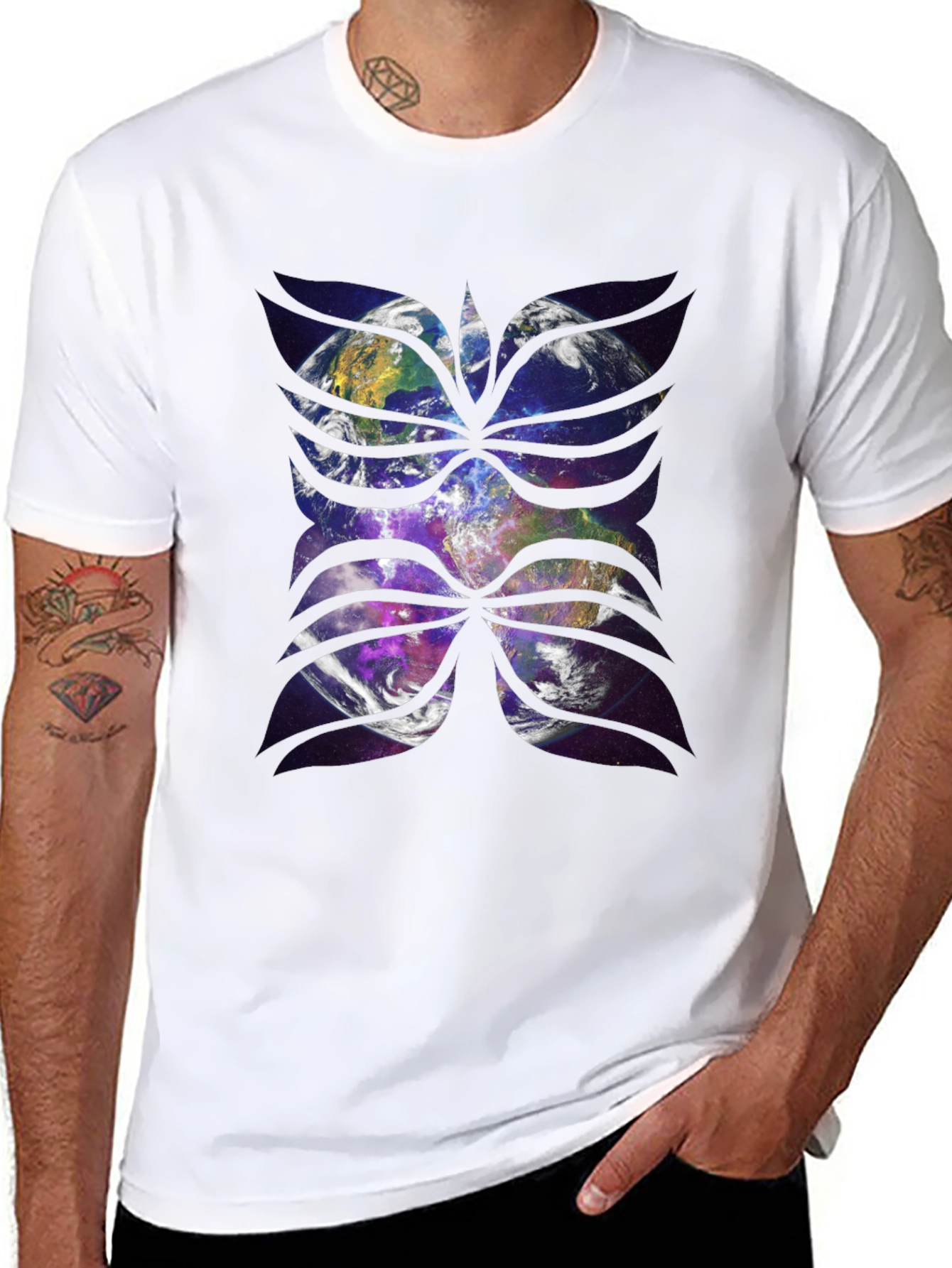 Earth Galaxy T-Shirt - Cosmic Style