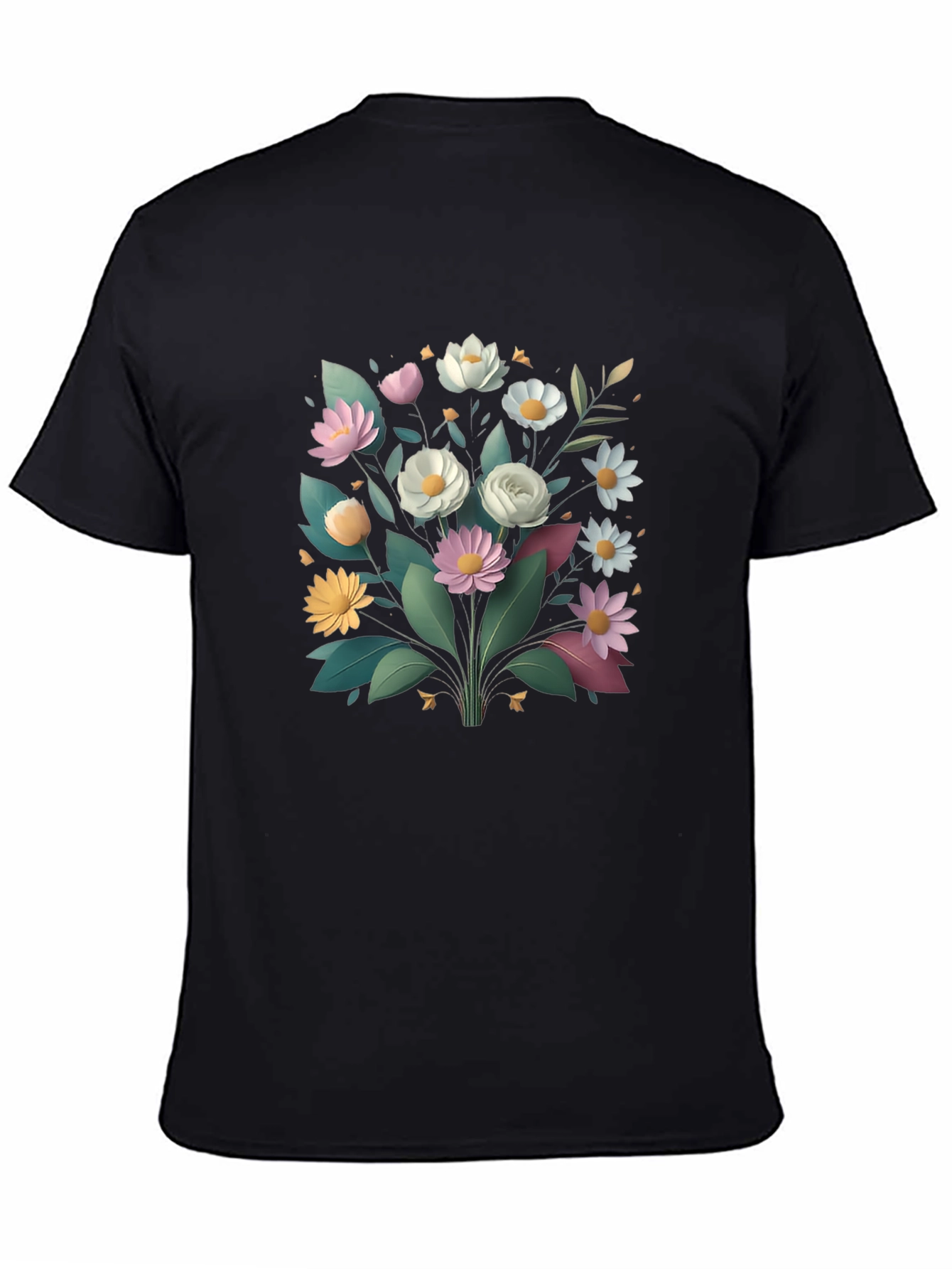 Floral Graphic Black T-Shirt - Stylish Casual Wear