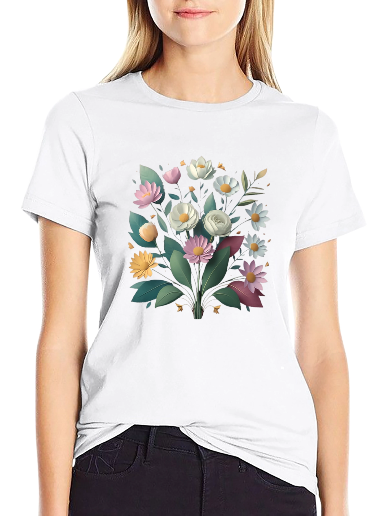 Floral Graphic Black T-Shirt - Stylish Casual Wear