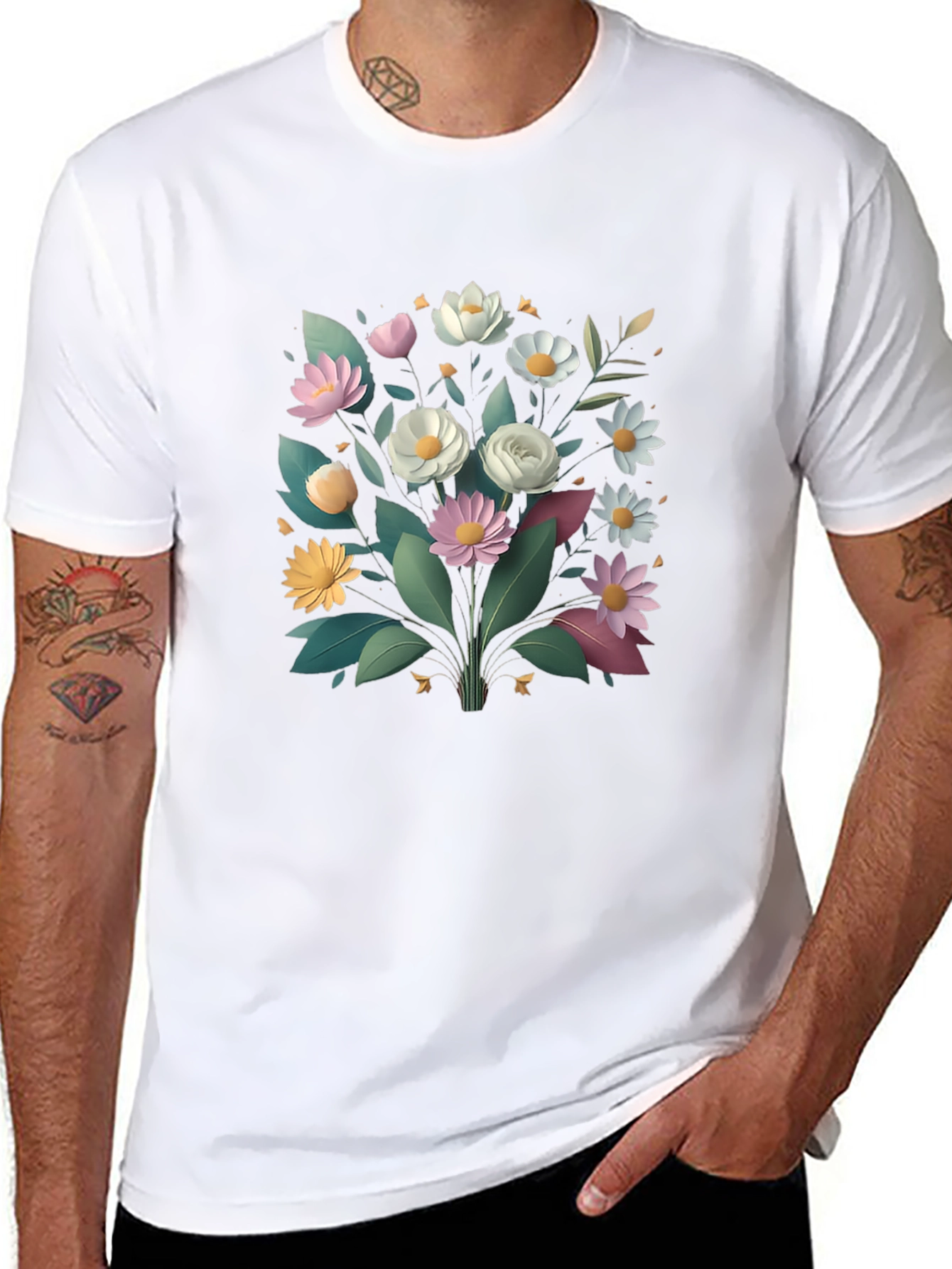 Floral Graphic Black T-Shirt - Stylish Casual Wear
