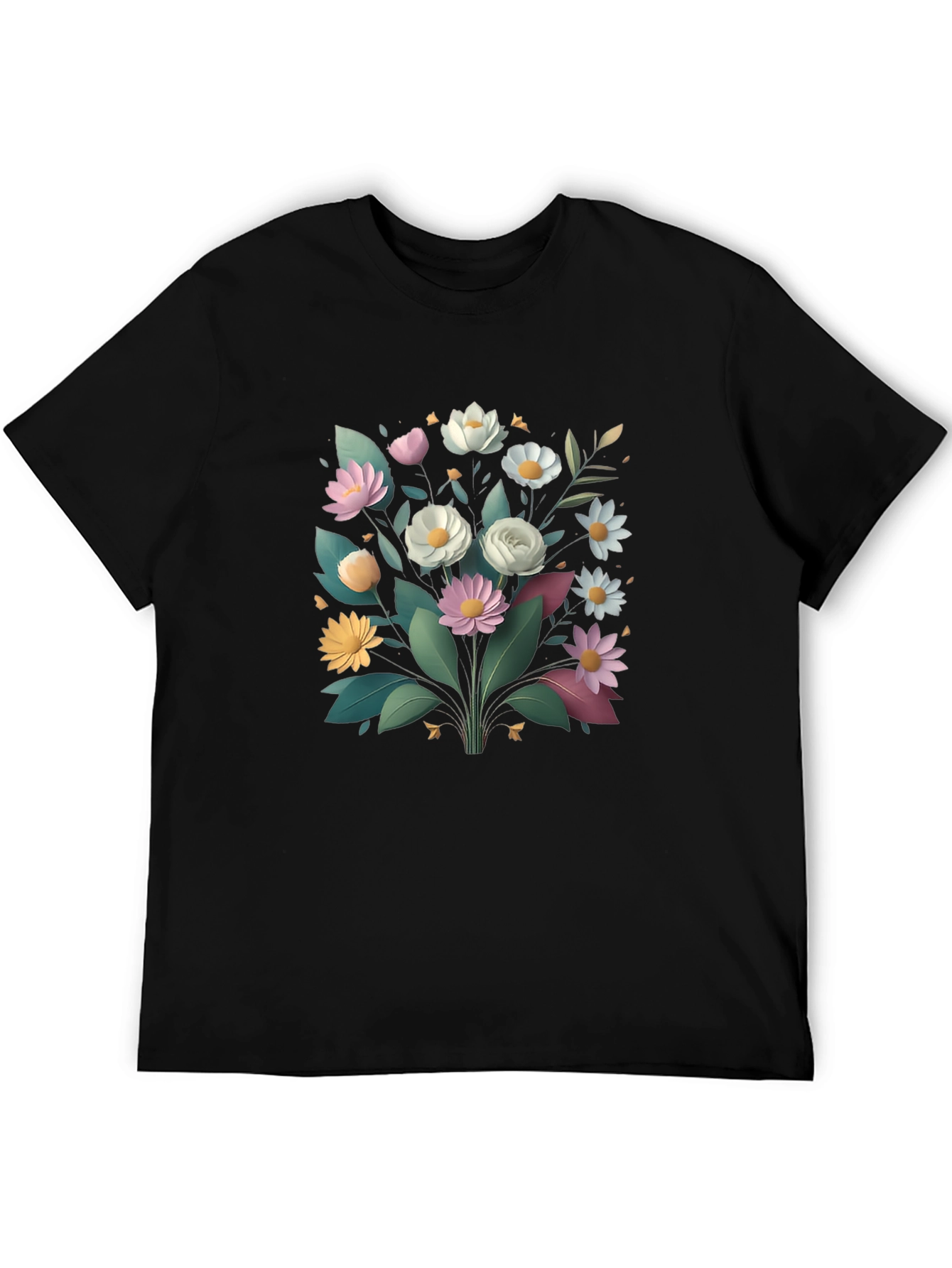 Floral Graphic Black T-Shirt - Stylish Casual Wear