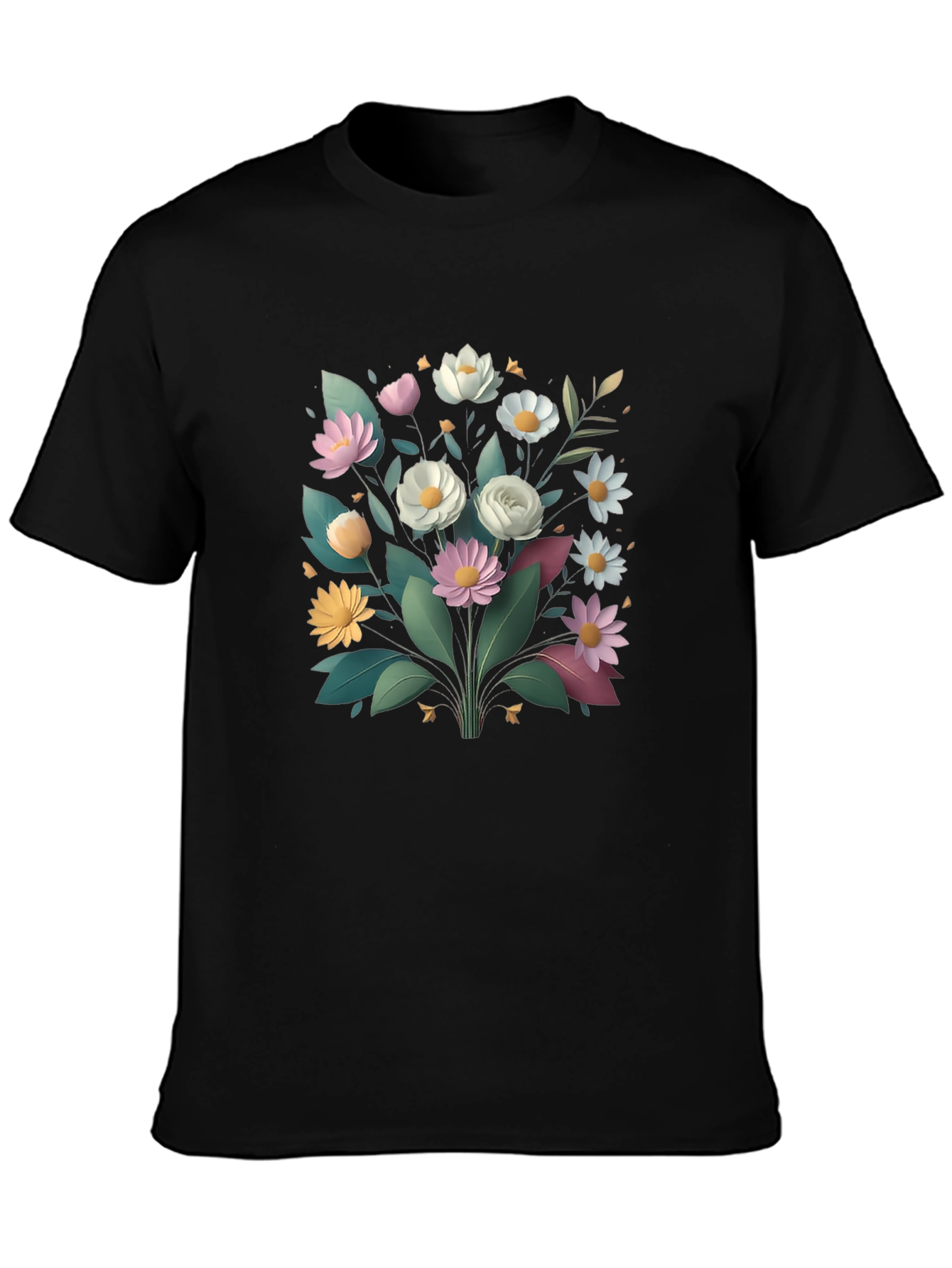 Floral Graphic Black T-Shirt - Stylish Casual Wear