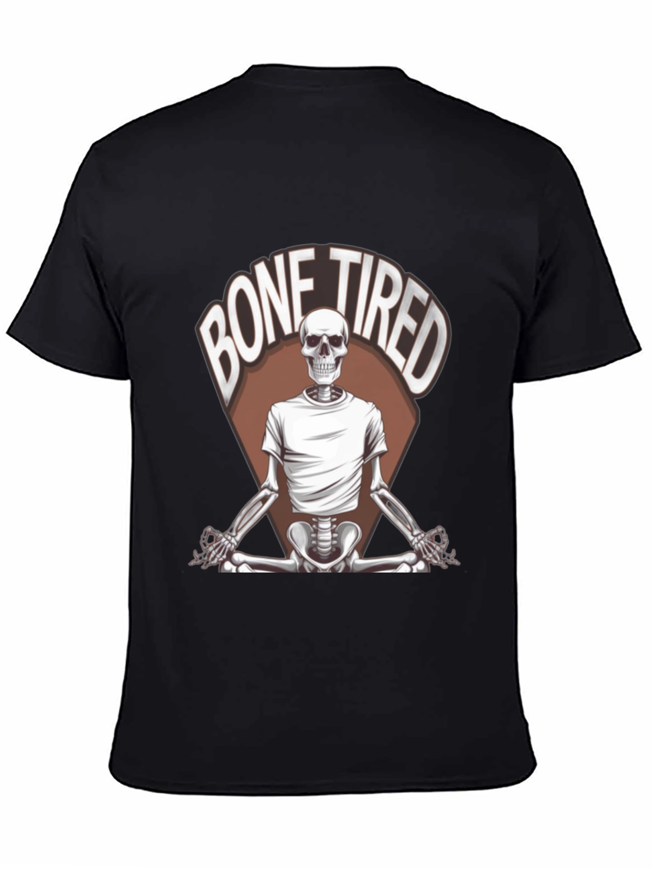 Bone Tired Skeleton Graphic Tee - Black