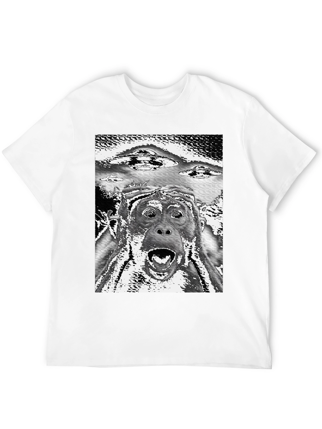 UFO Ape Black T-Shirt - Sci-Fi Novelty Tee