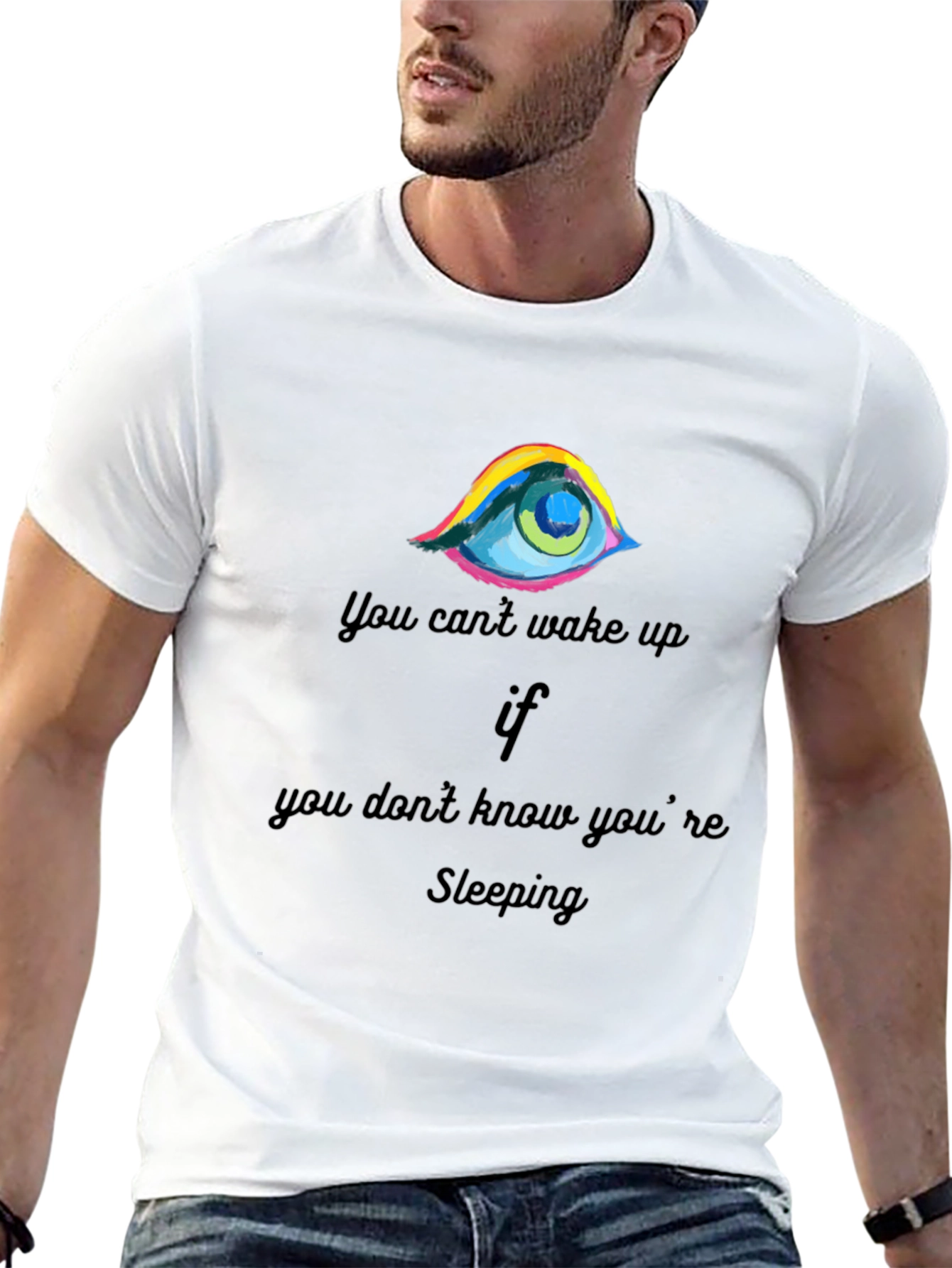 Eye-Catching Sleeping Graphic Tee