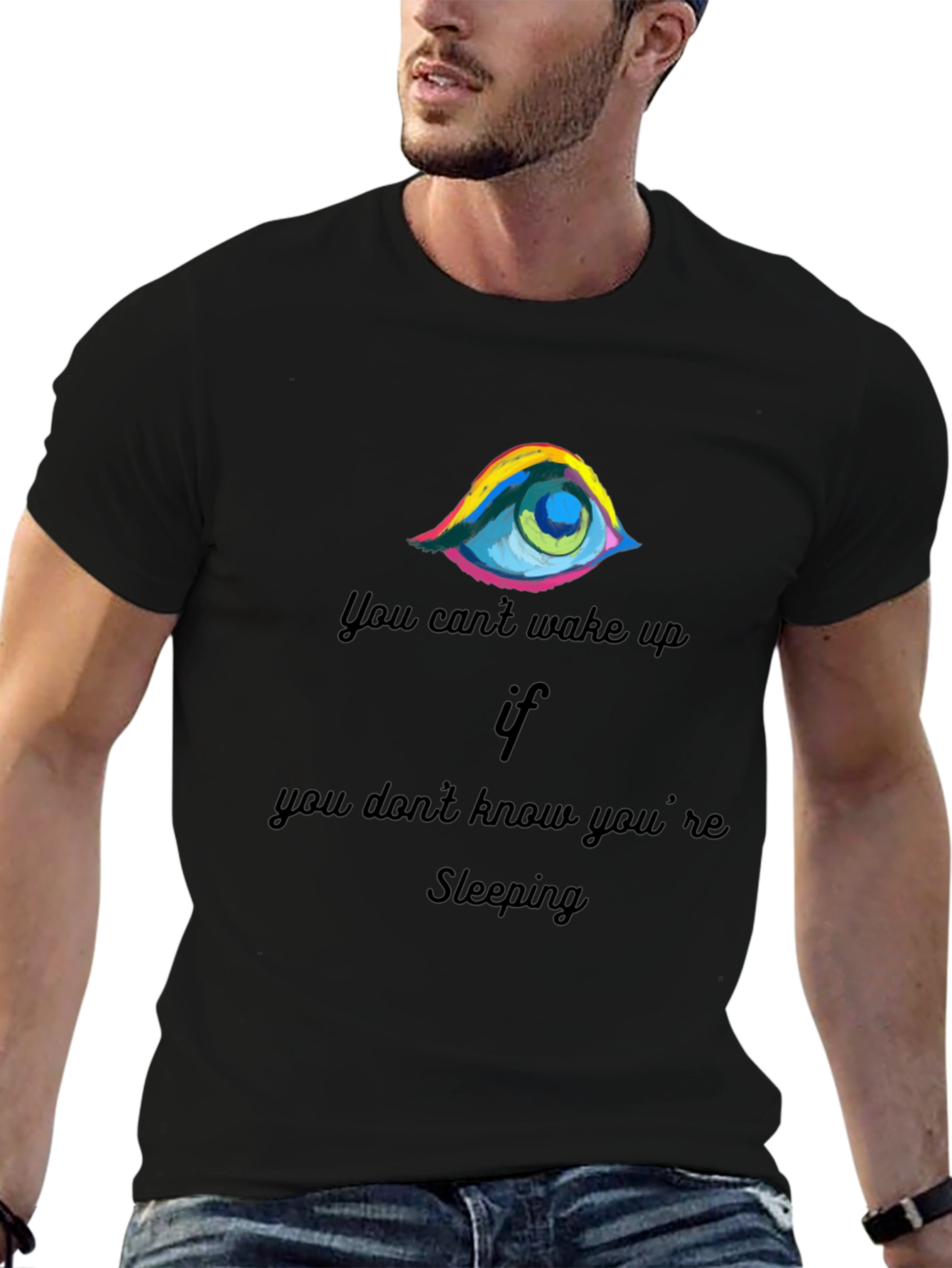 Eye-Catching Sleeping Graphic Tee