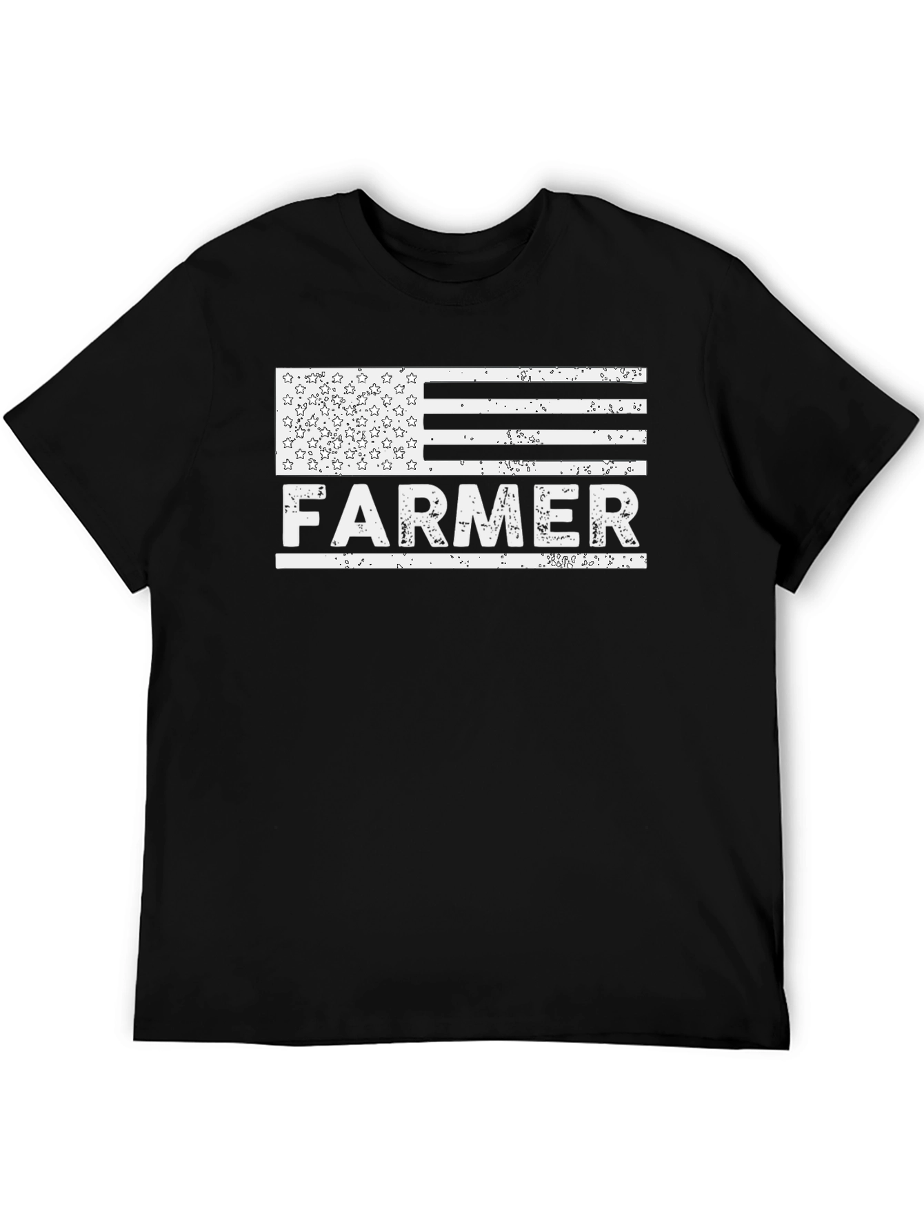 Farmer USA Flag T-Shirt Black