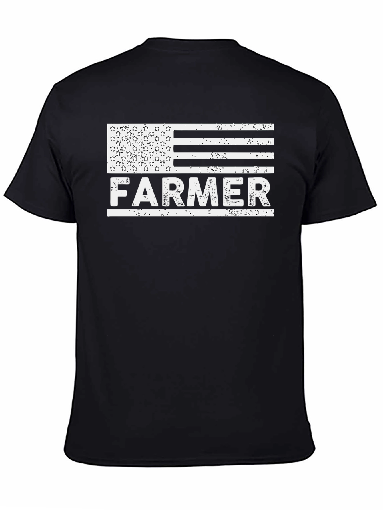 Farmer USA Flag T-Shirt Black
