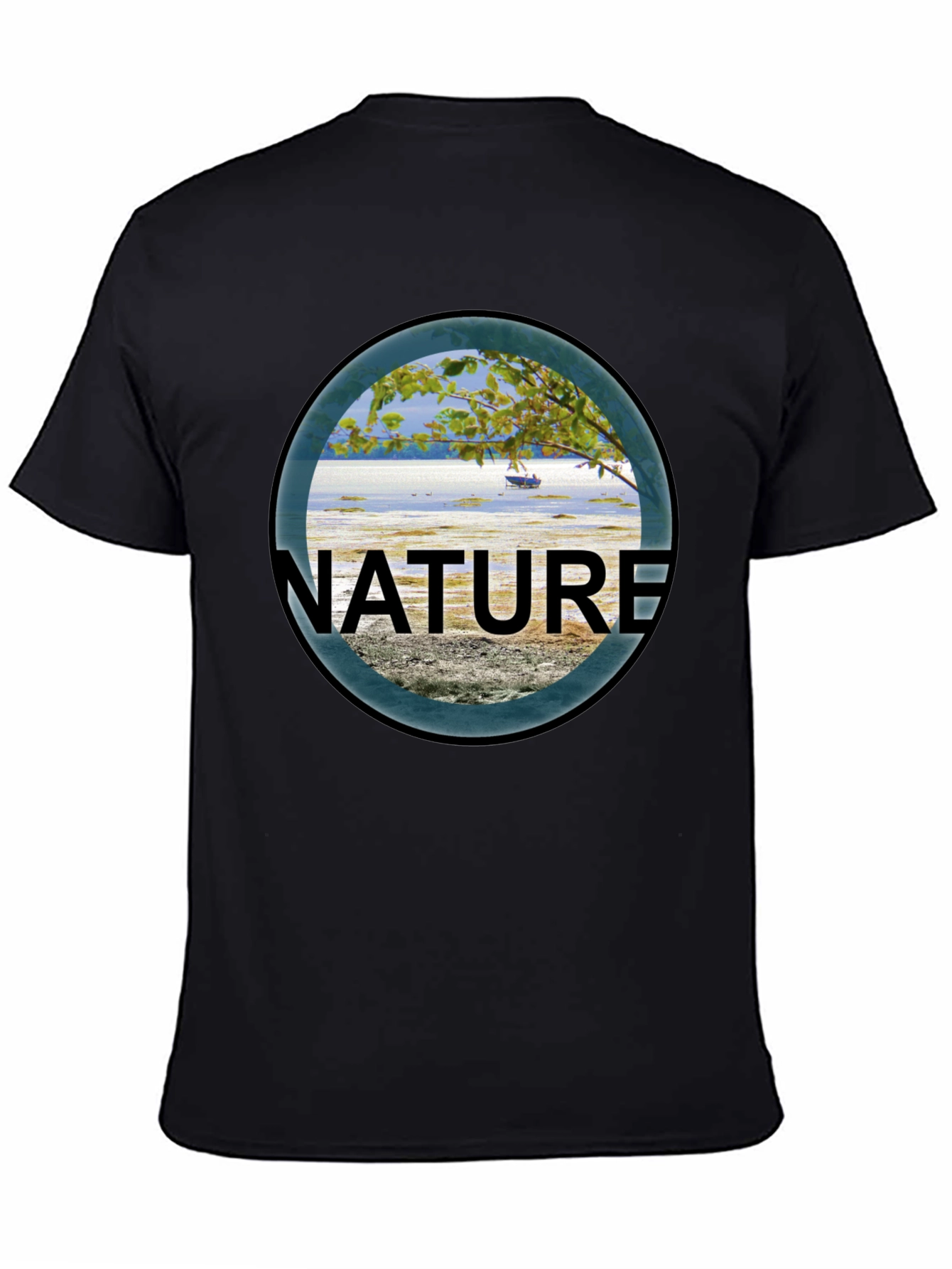 Nature Scene Graphic Black T-Shirt