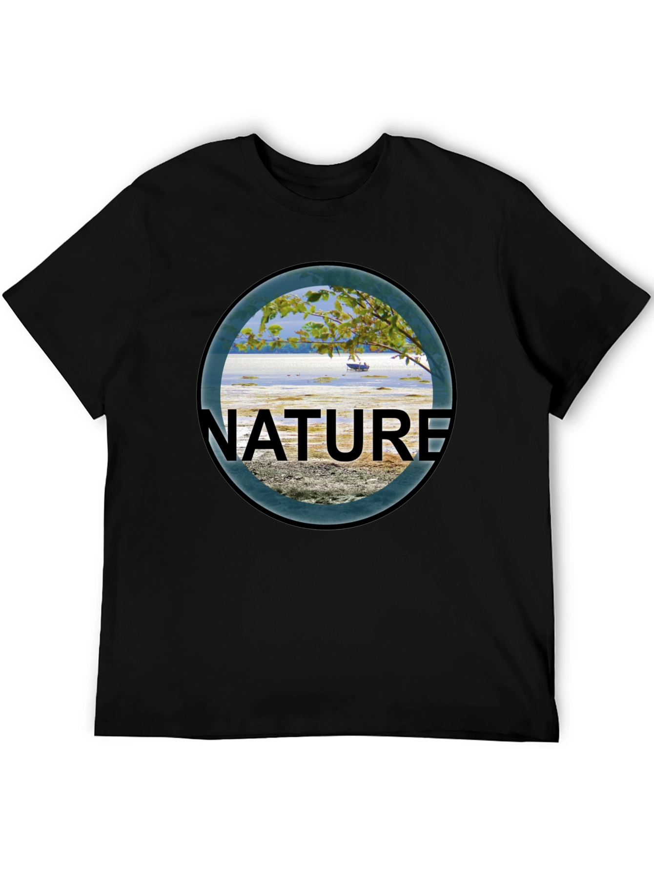 Nature Scene Graphic Black T-Shirt