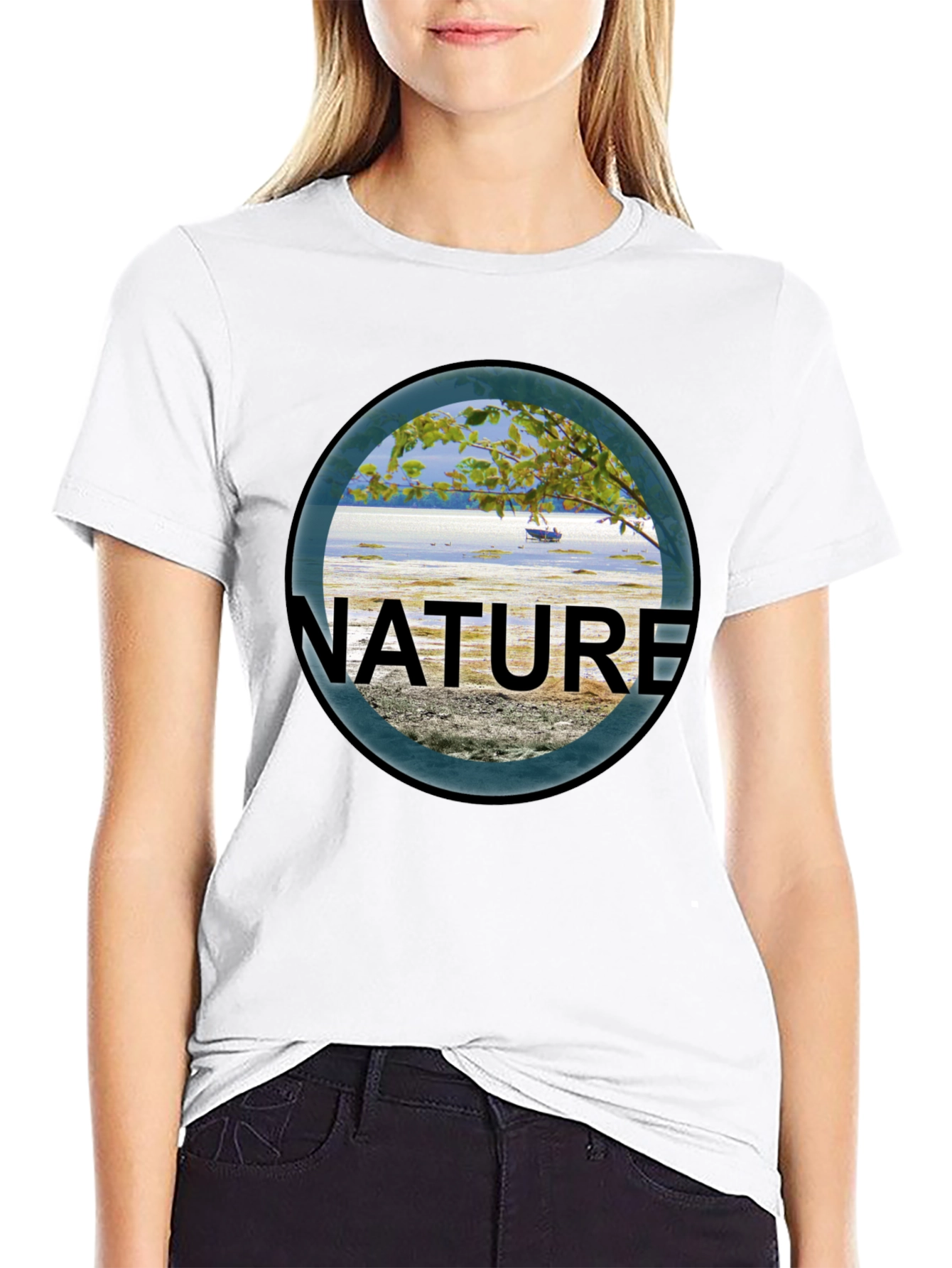 Nature Scene Graphic Black T-Shirt