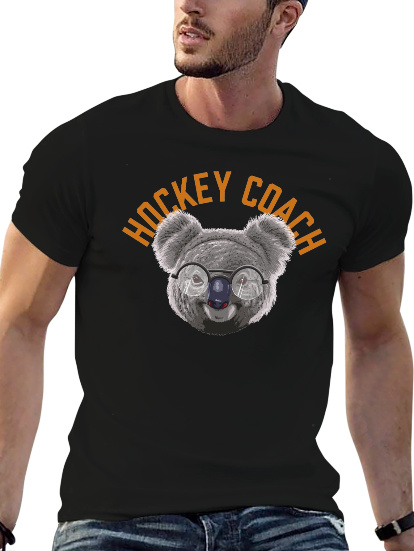 Hockey Coach Koala Bear Graphic T-Shirt