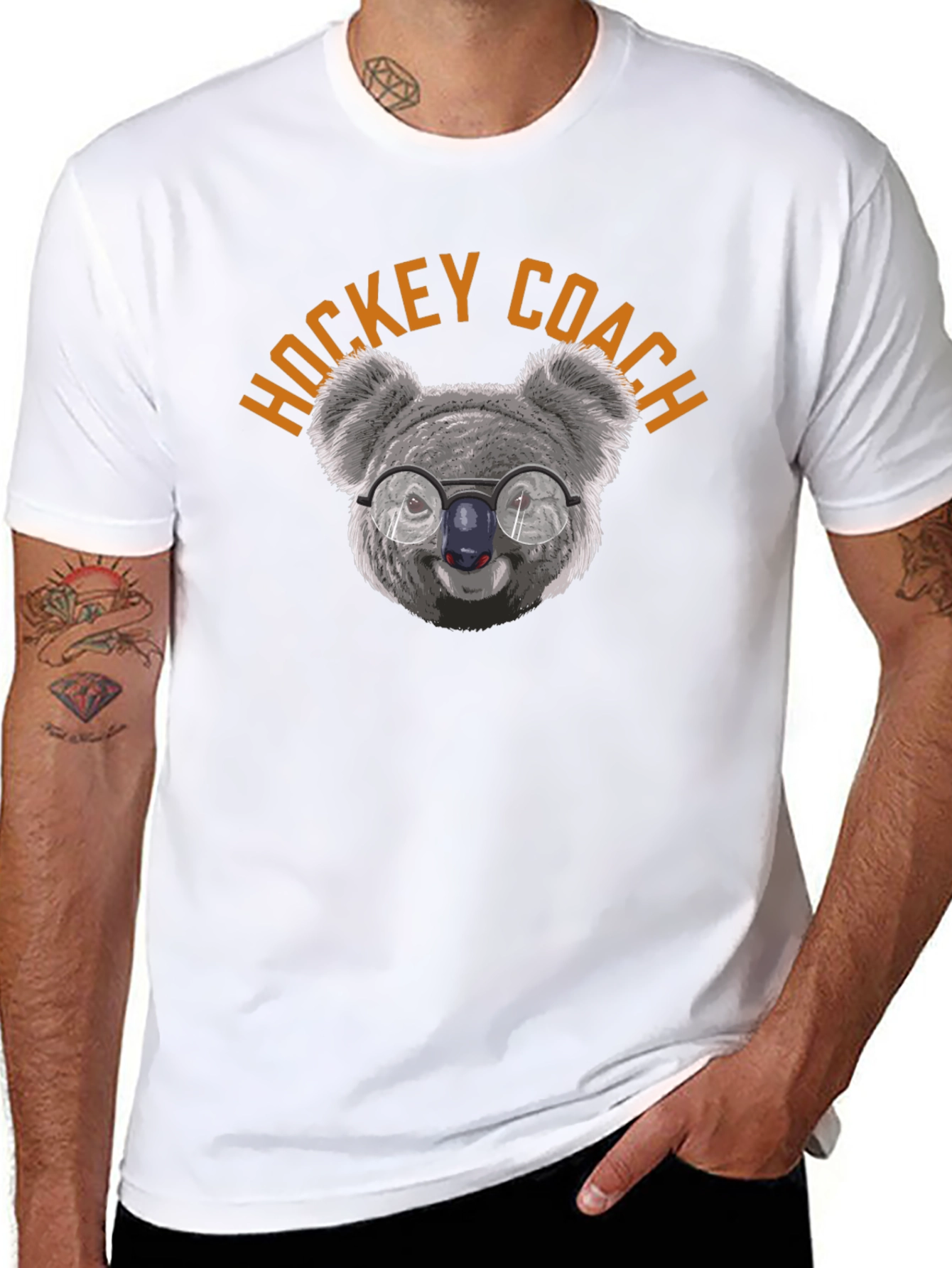 Hockey Coach Koala Bear Graphic T-Shirt