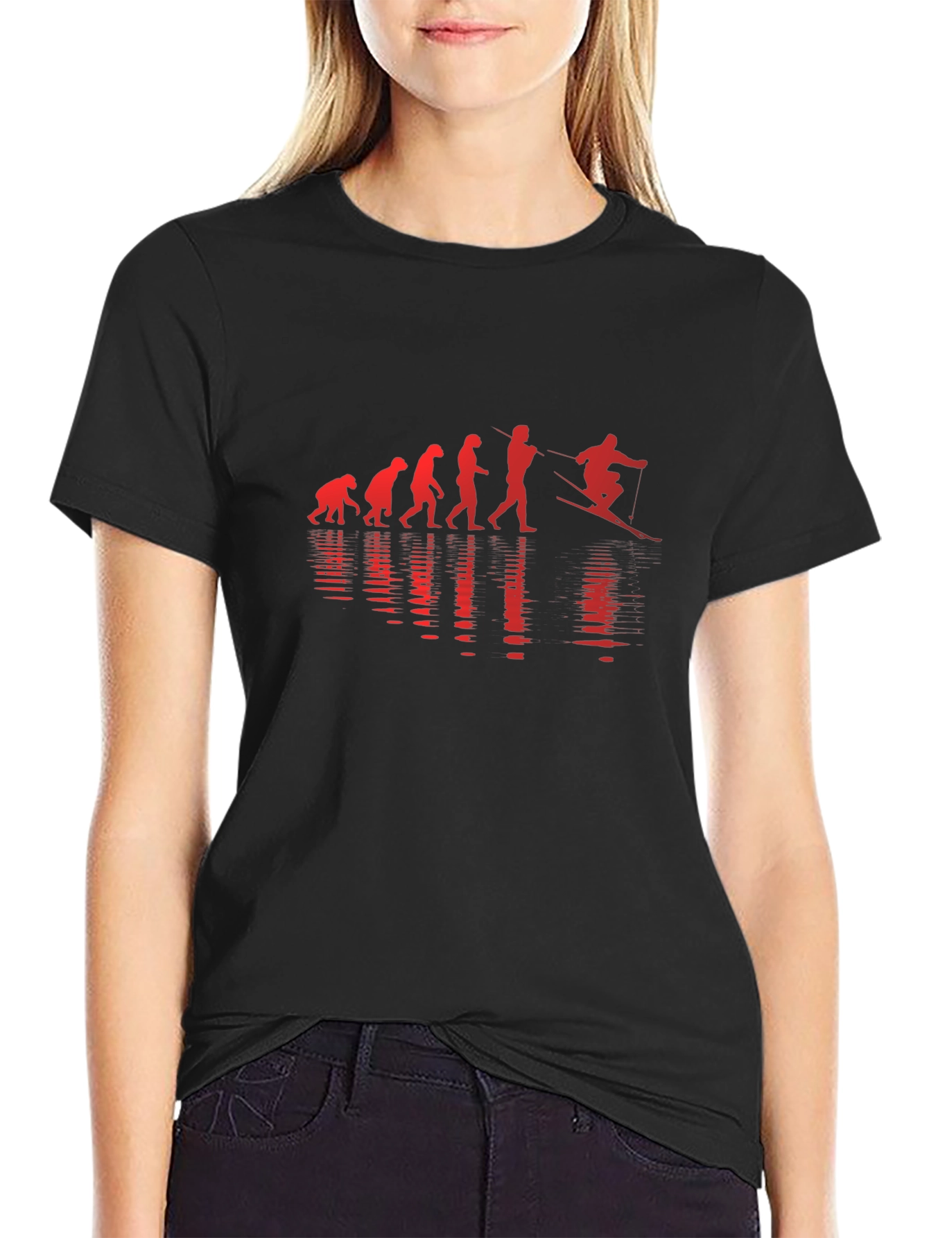 Evolution to Skier Graphic T-Shirt