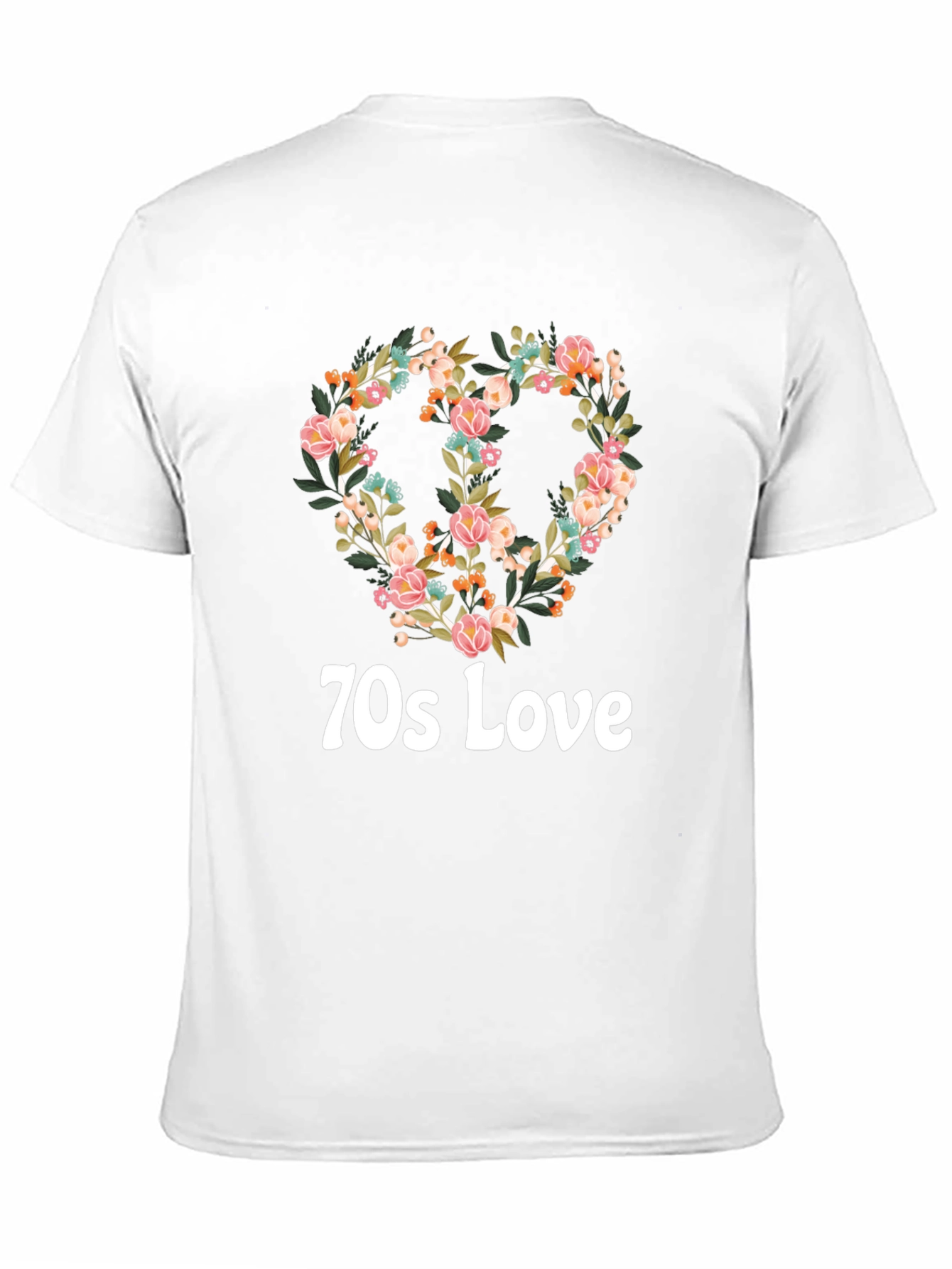 70s Love Floral Peace Sign T-Shirt