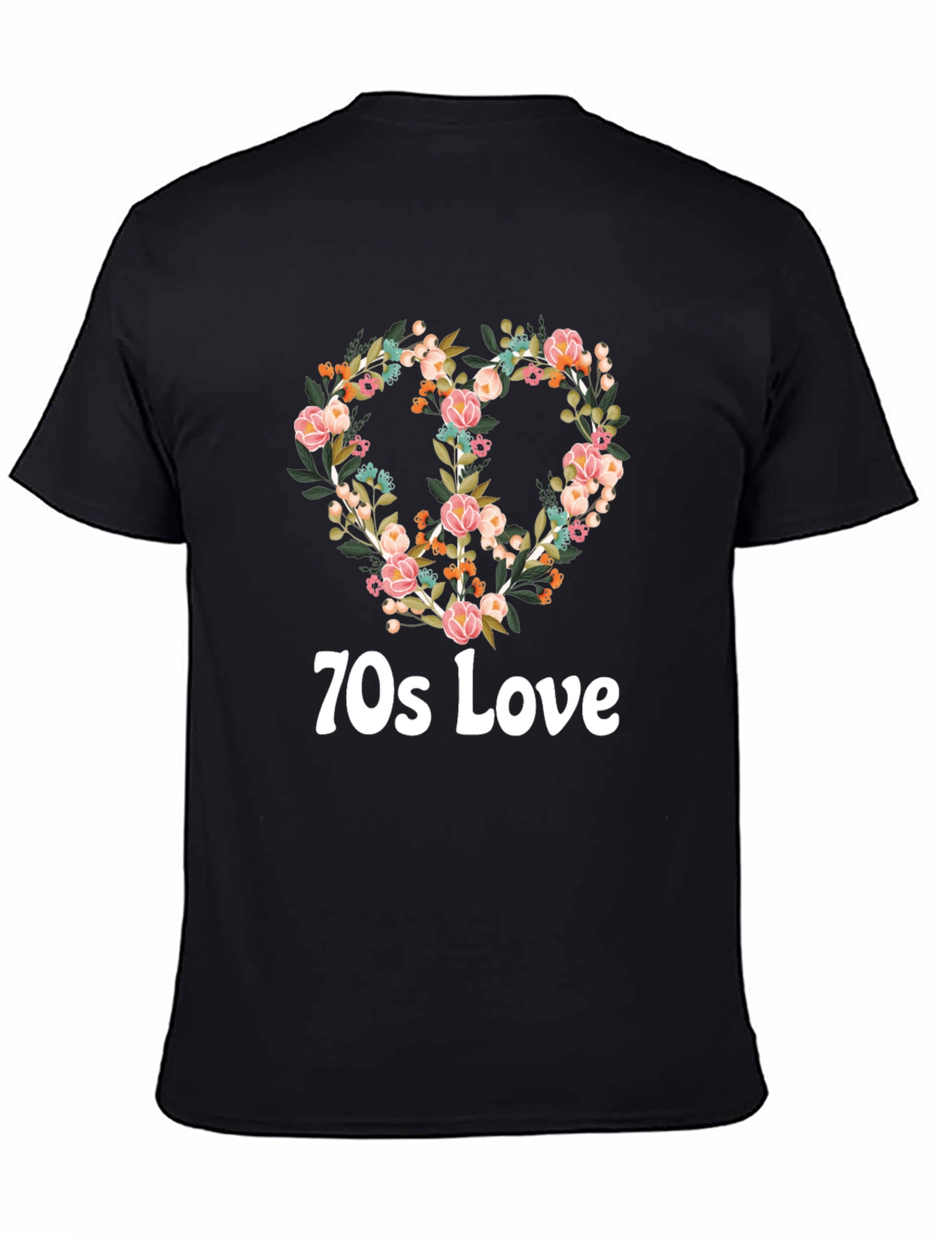 70s Love Floral Peace Sign T-Shirt