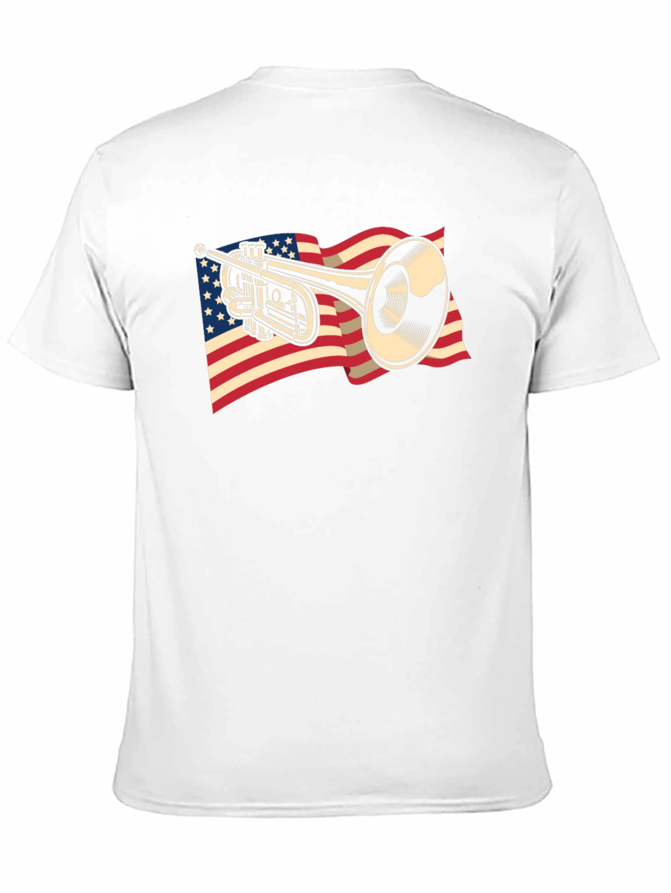Trumpet USA Flag Graphic T-Shirt