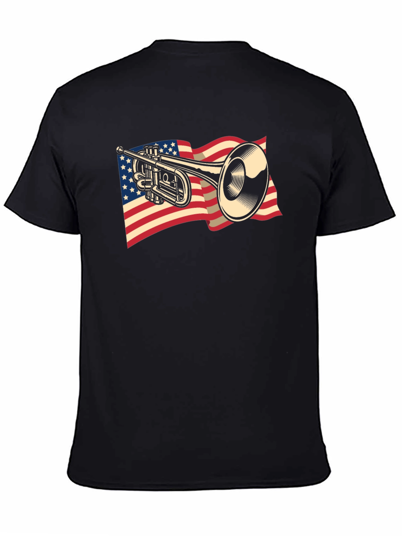 Trumpet USA Flag Graphic T-Shirt