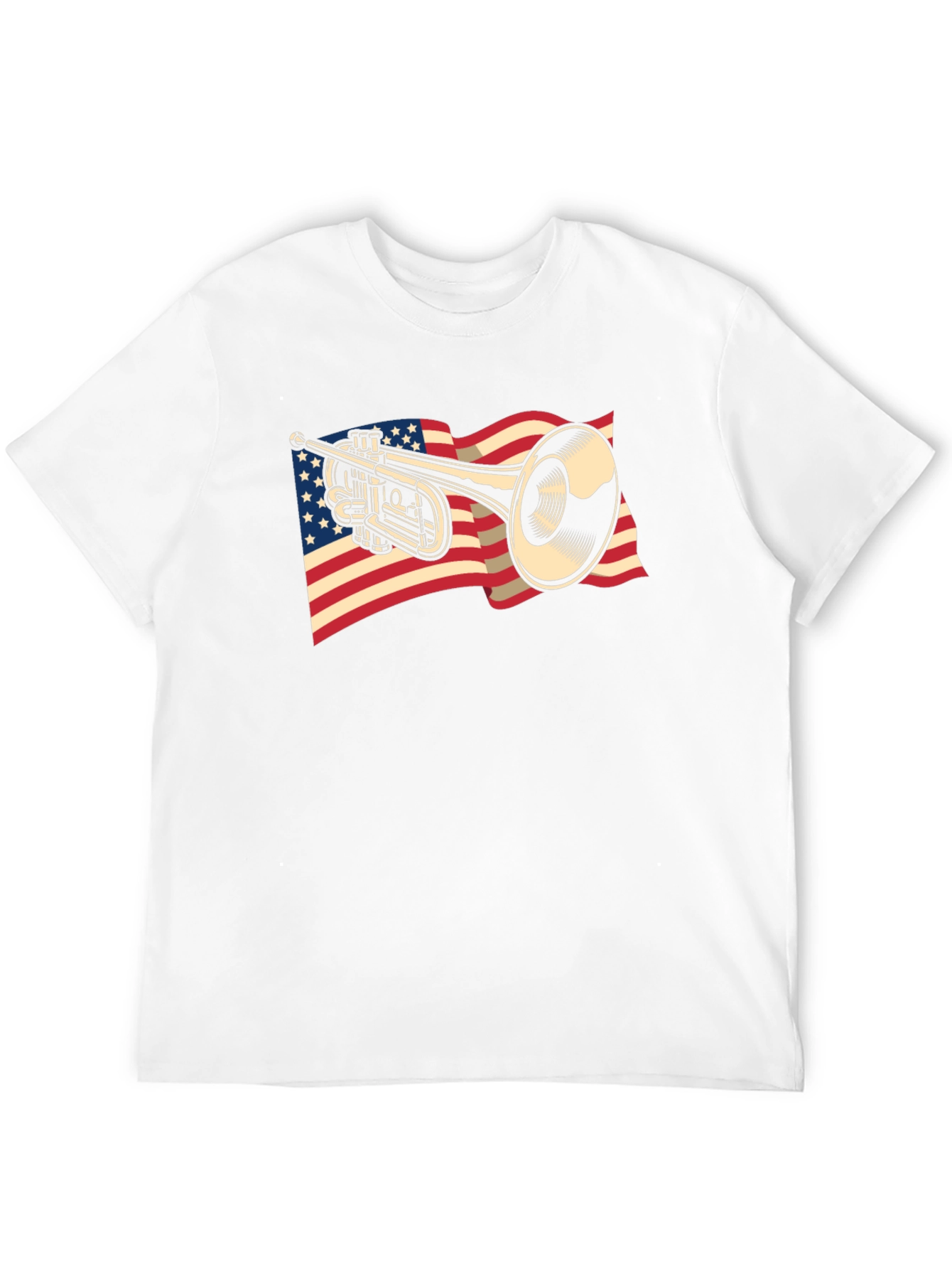 Trumpet USA Flag Graphic T-Shirt