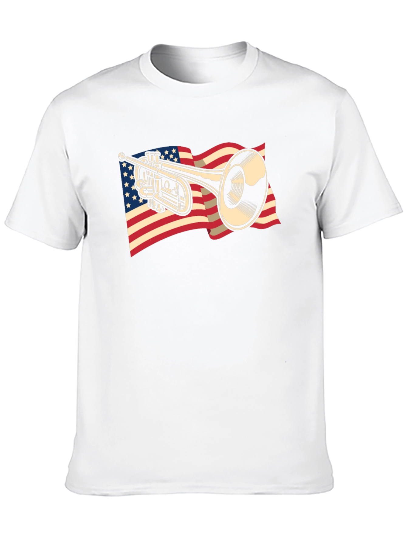 Trumpet USA Flag Graphic T-Shirt