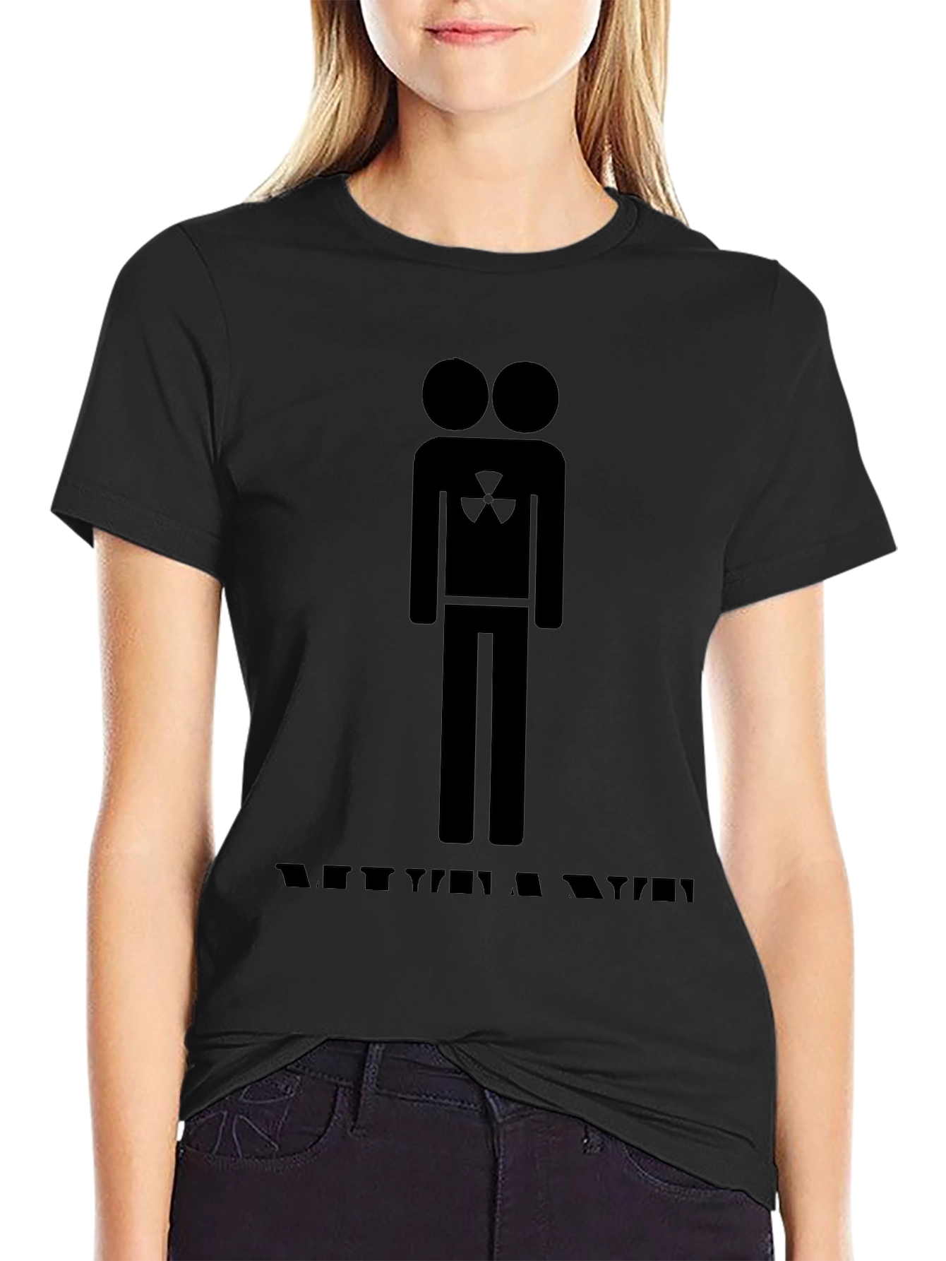 Two-Headed Man Nuclear Symbol Black Graphic Tee