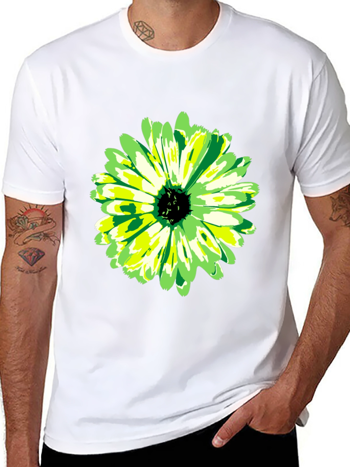 Green Flower Graphic Tee