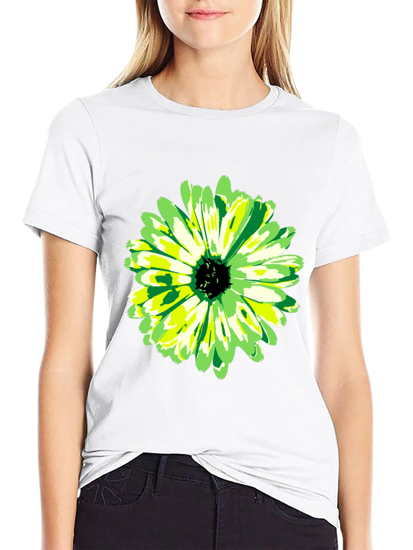 Green Flower Graphic Tee