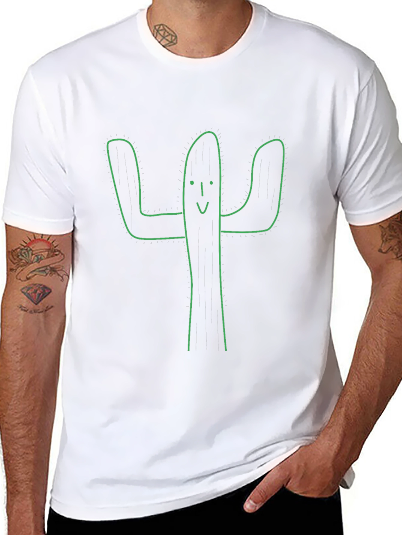 Cactus Graphic Tee - Quirky Black T-Shirt