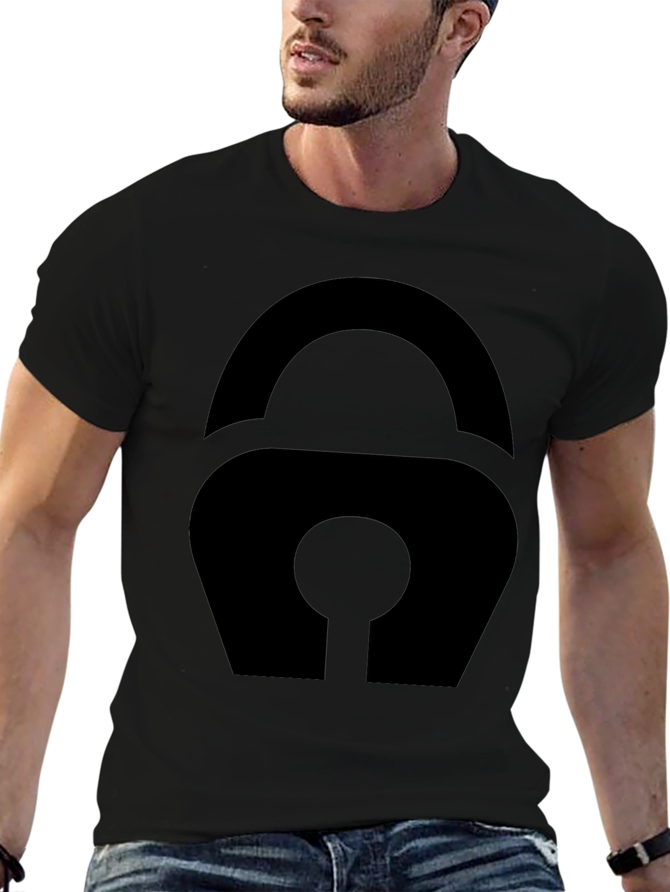Modern Black Padlock Graphic Tee